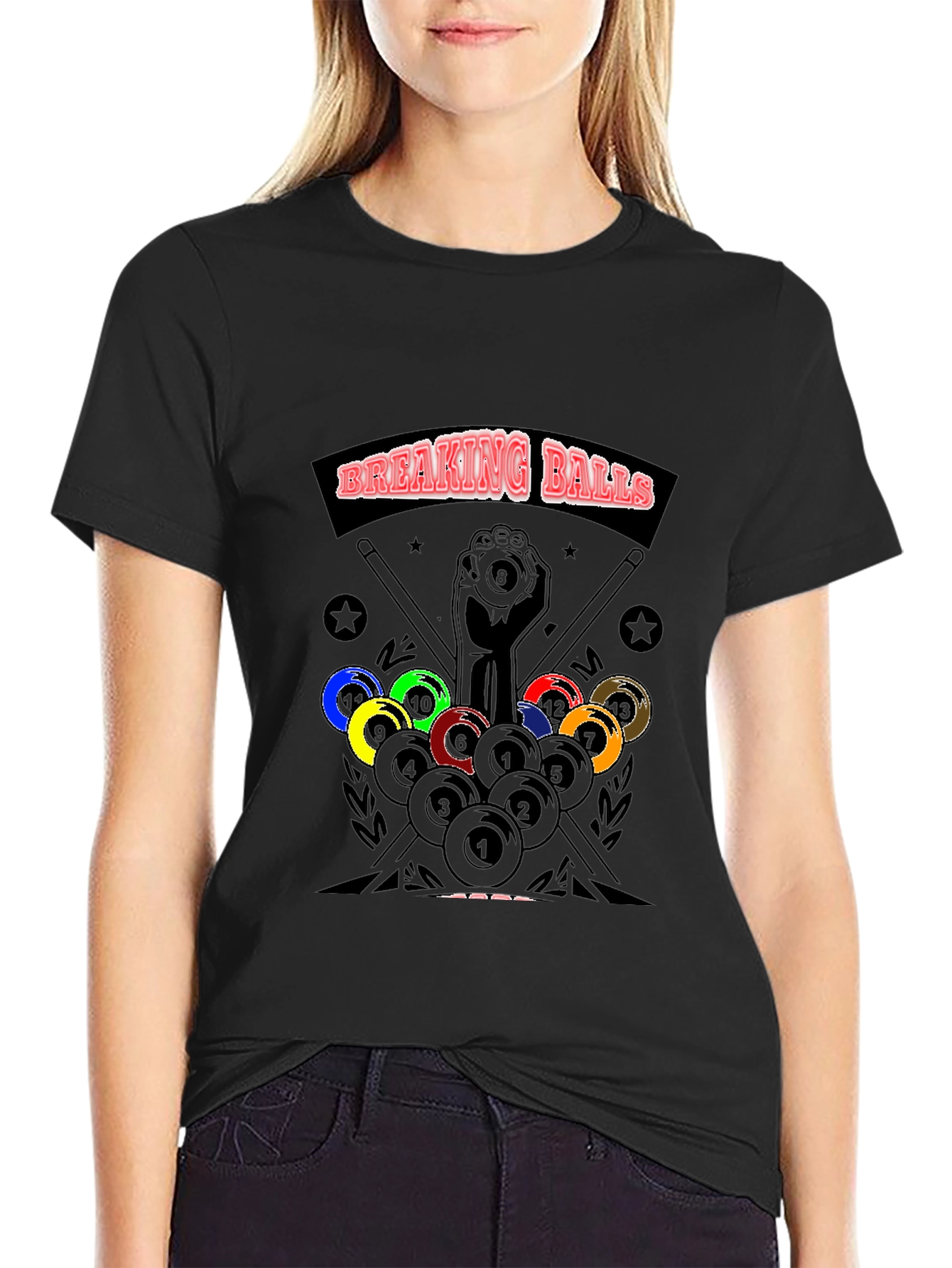 Breaking Balls Graphic T-Shirt - Billiards Design