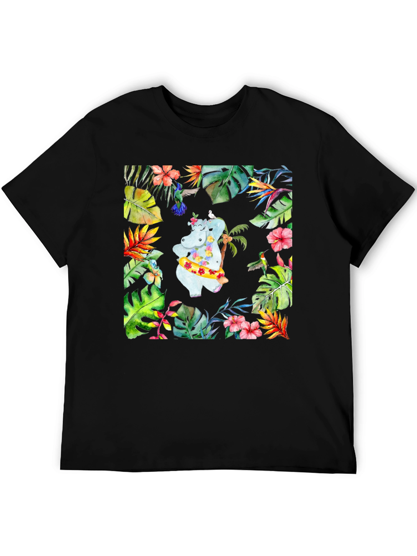 Tropical Hippo T-Shirt - Summer Vibes