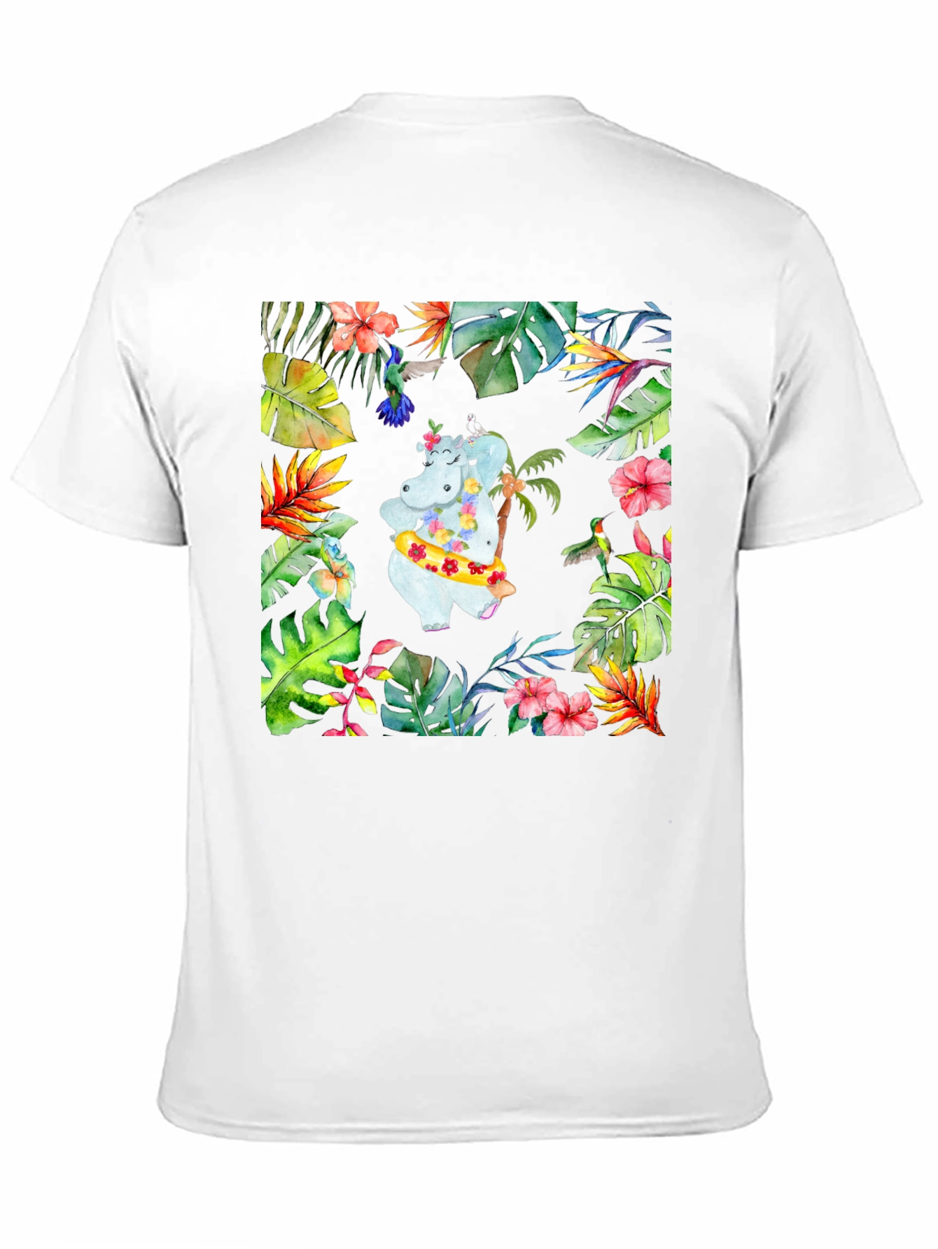 Tropical Hippo T-Shirt - Summer Vibes