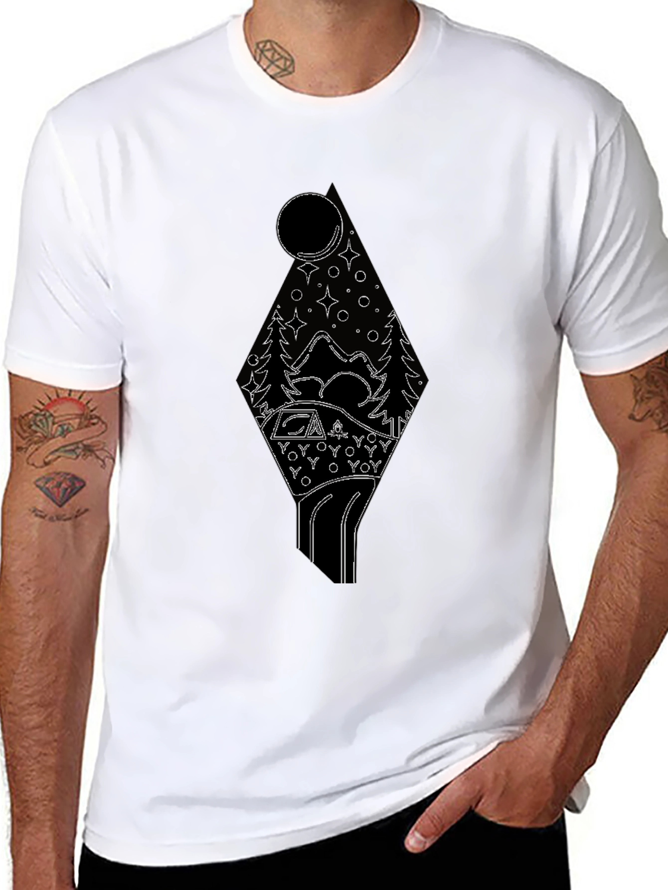 Adventure Awaits Graphic T-Shirt - Camping Under the Stars