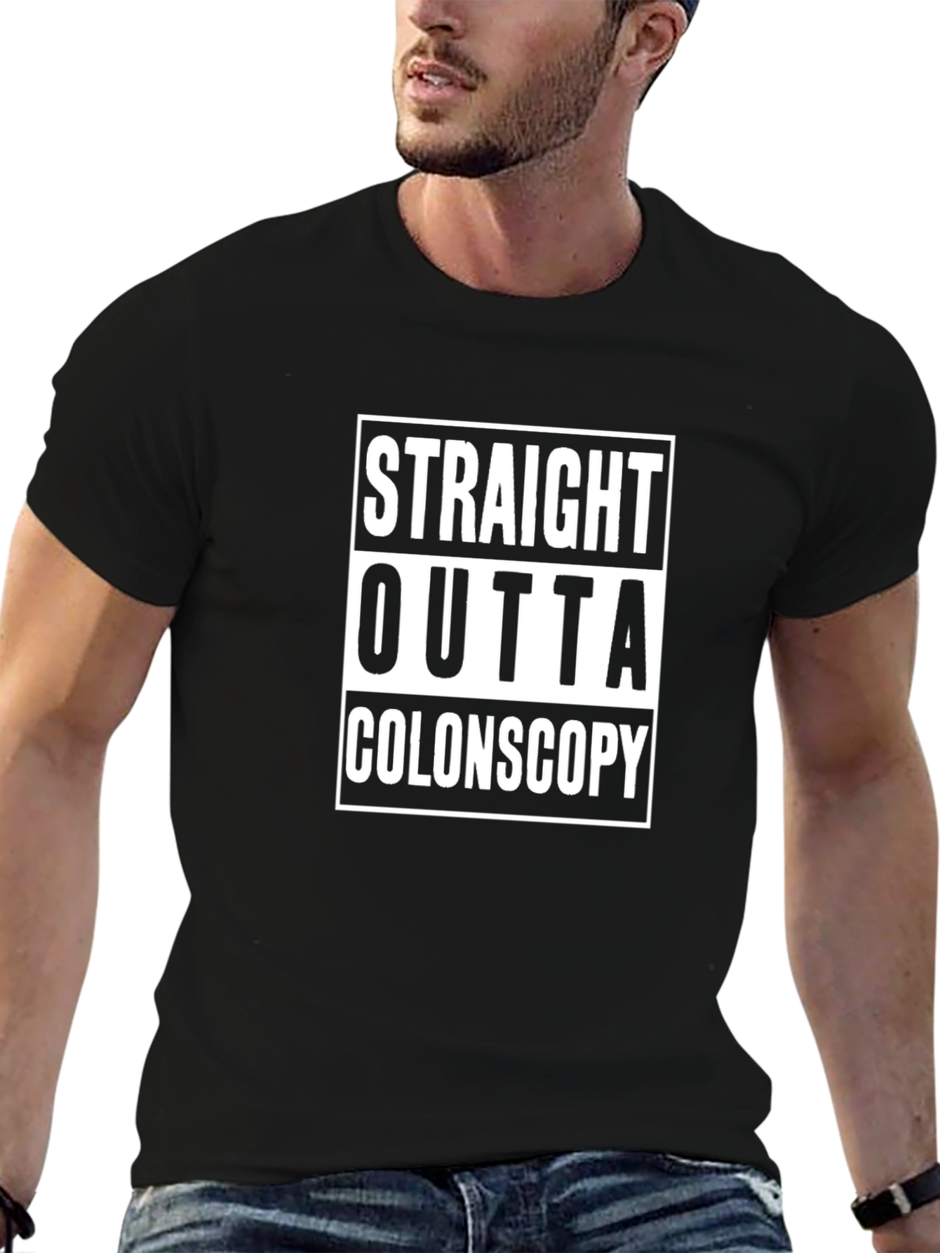 Straight Outta Colonoscopy Black T-Shirt