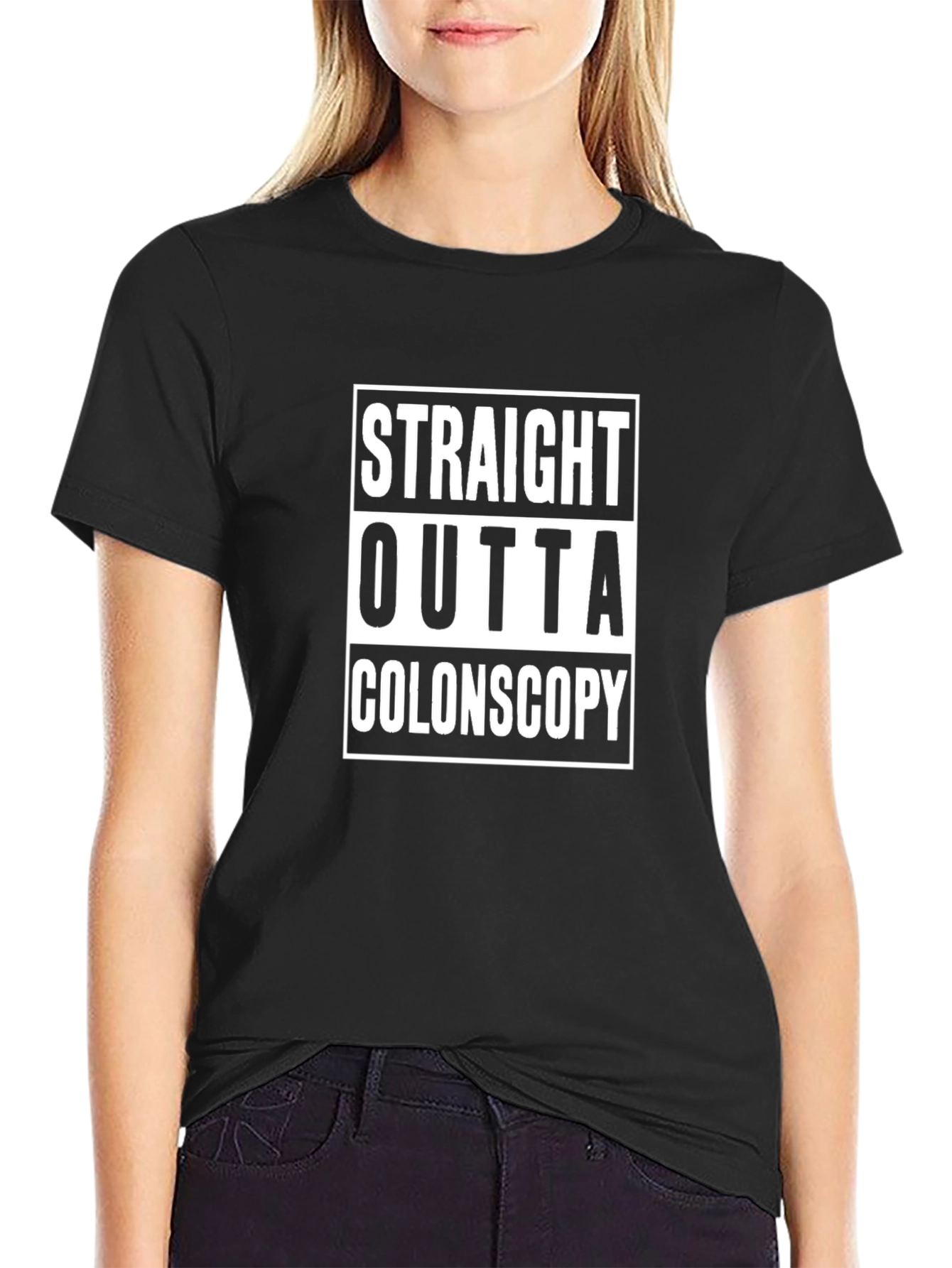 Straight Outta Colonoscopy Black T-Shirt