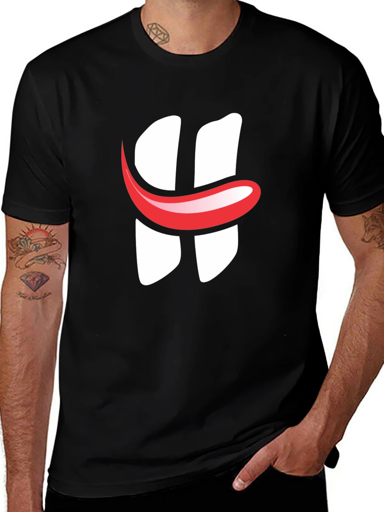 Black Graphic Tee - Smile H