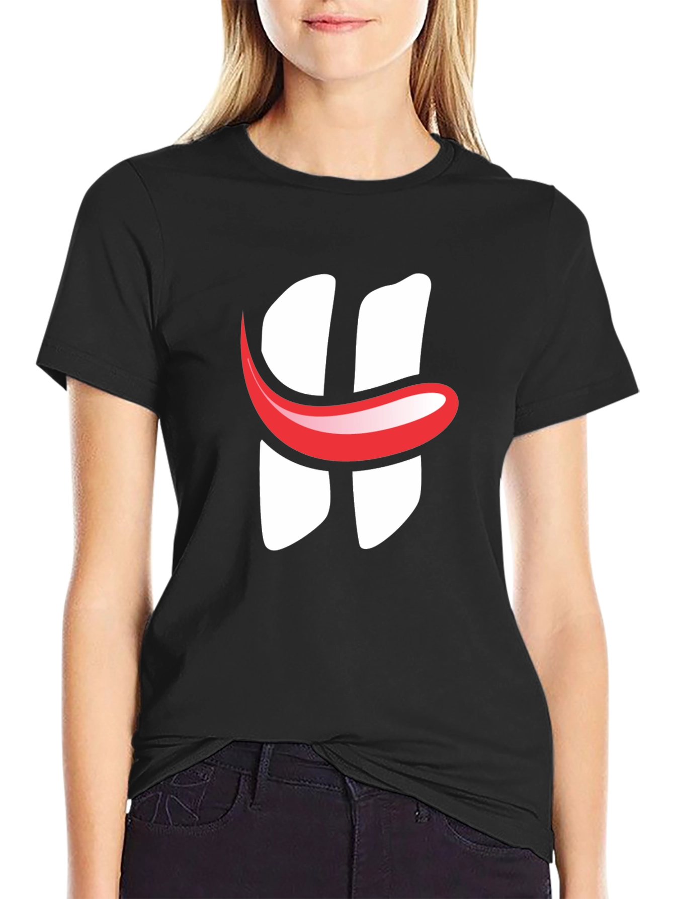Black Graphic Tee - Smile H