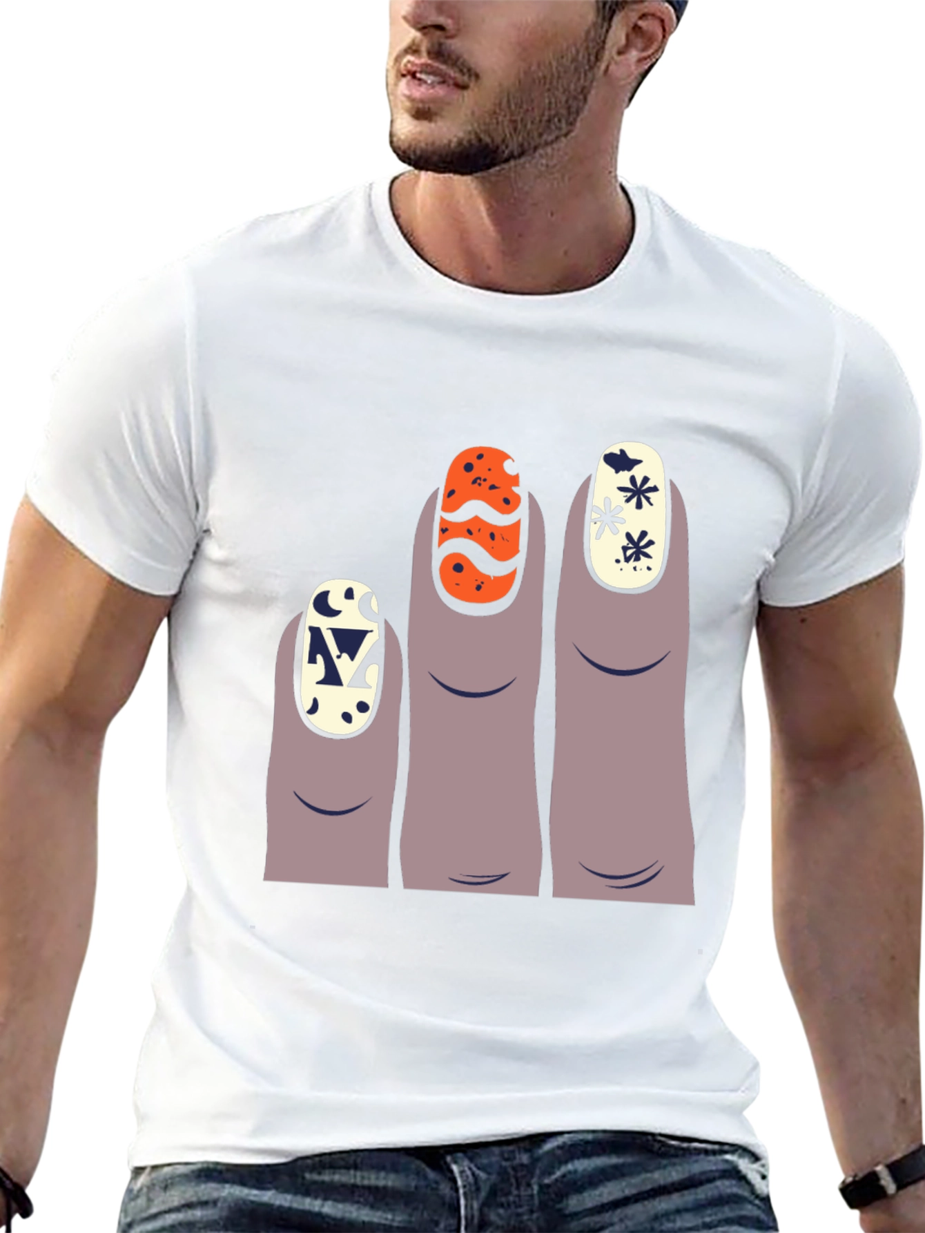 Funky Fingernails Graphic Tee - Unique Design