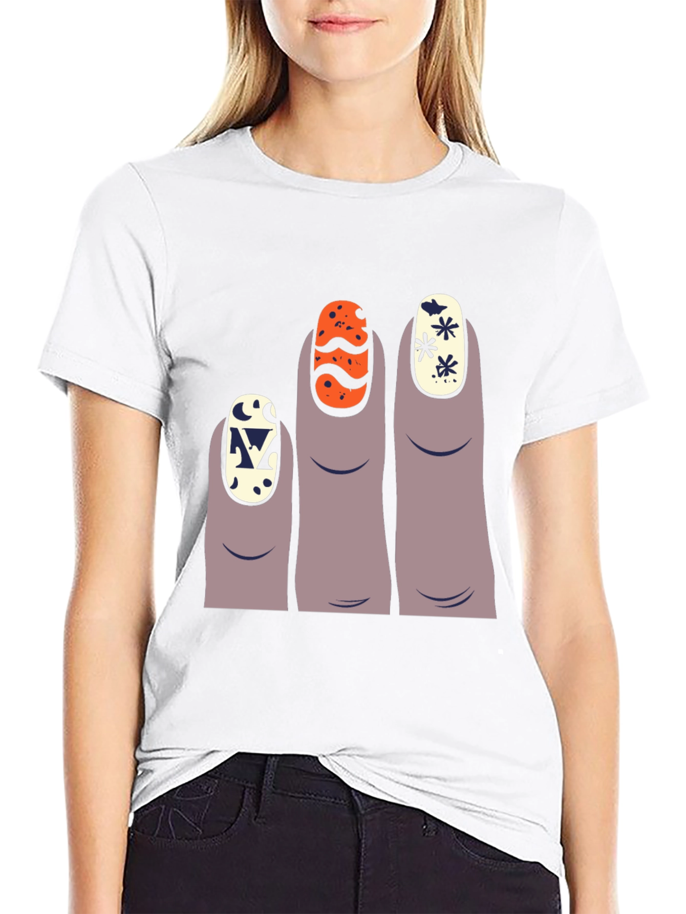 Funky Fingernails Graphic Tee - Unique Design