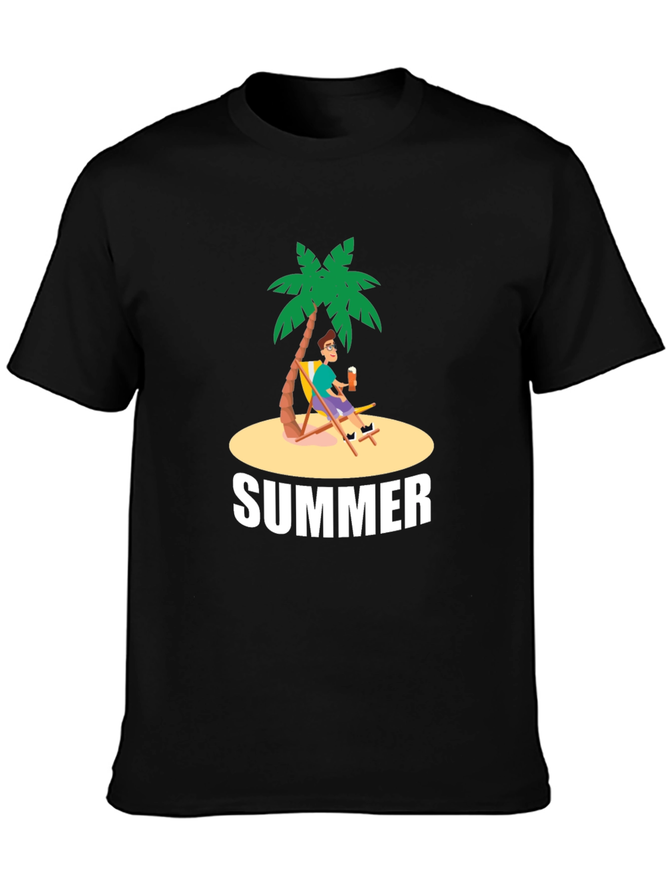 Summer Vibes Graphic T-Shirt - Palm Tree Design