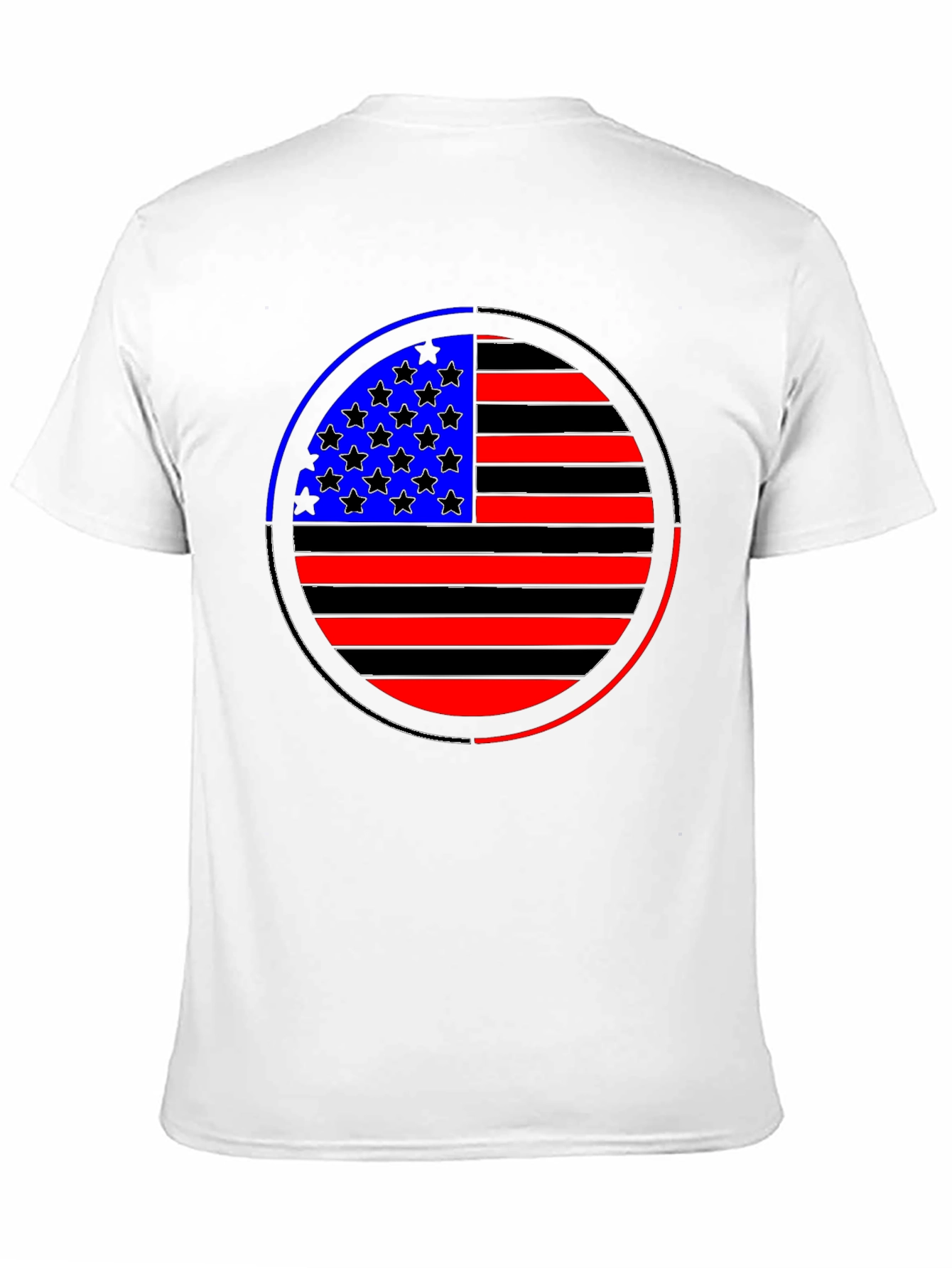 American Flag Circle Graphic Tee - Black