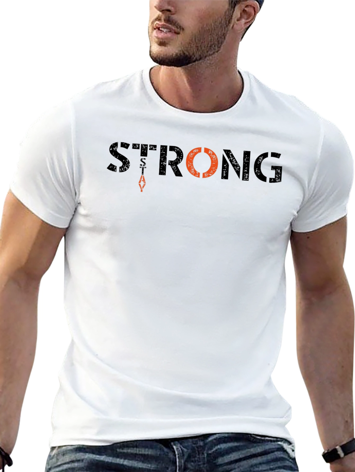 Mens Strong Graphic T-Shirt - Black