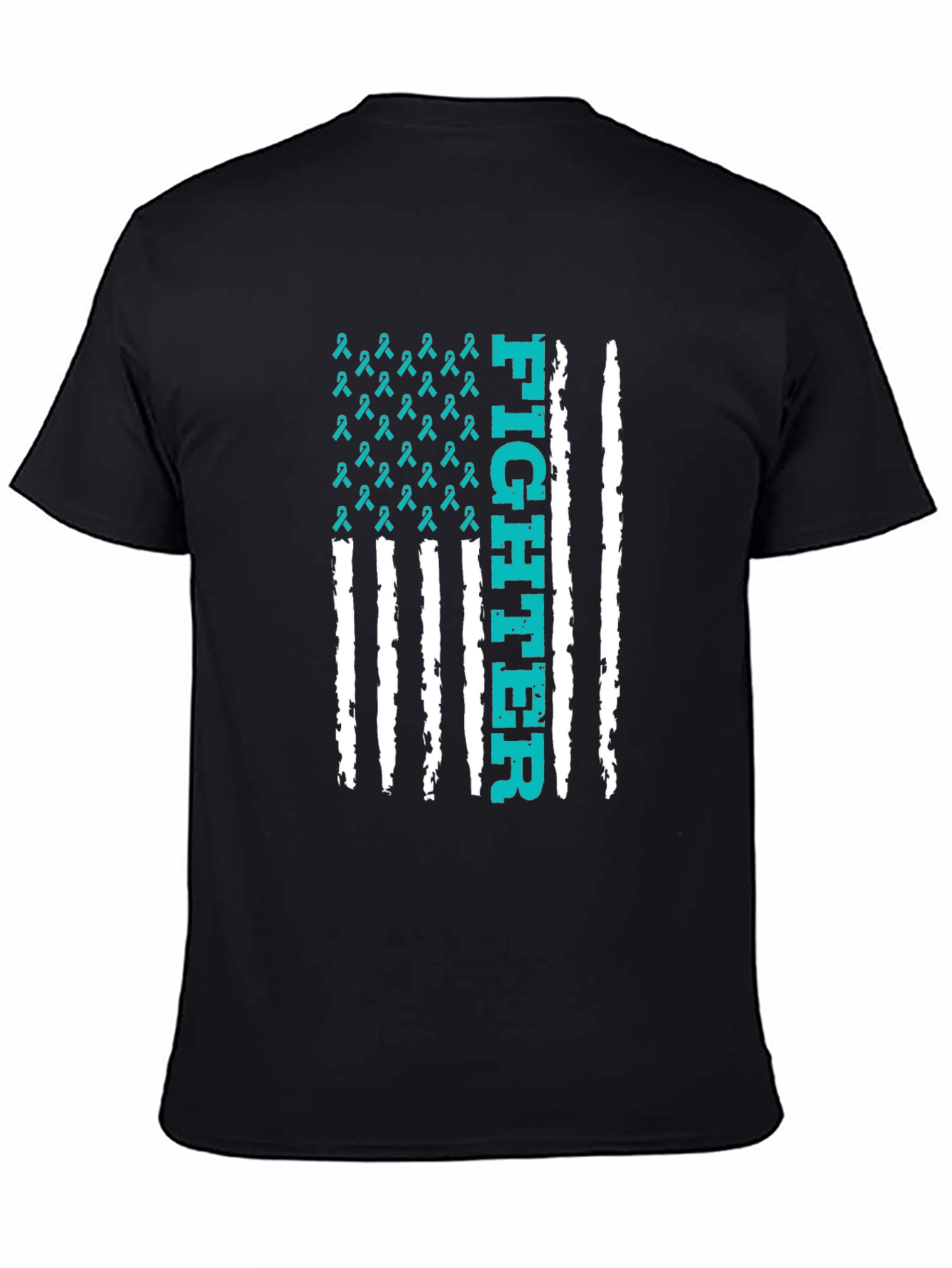 Fighter Ribbon Graphic Tee - Teal Awareness Shirt