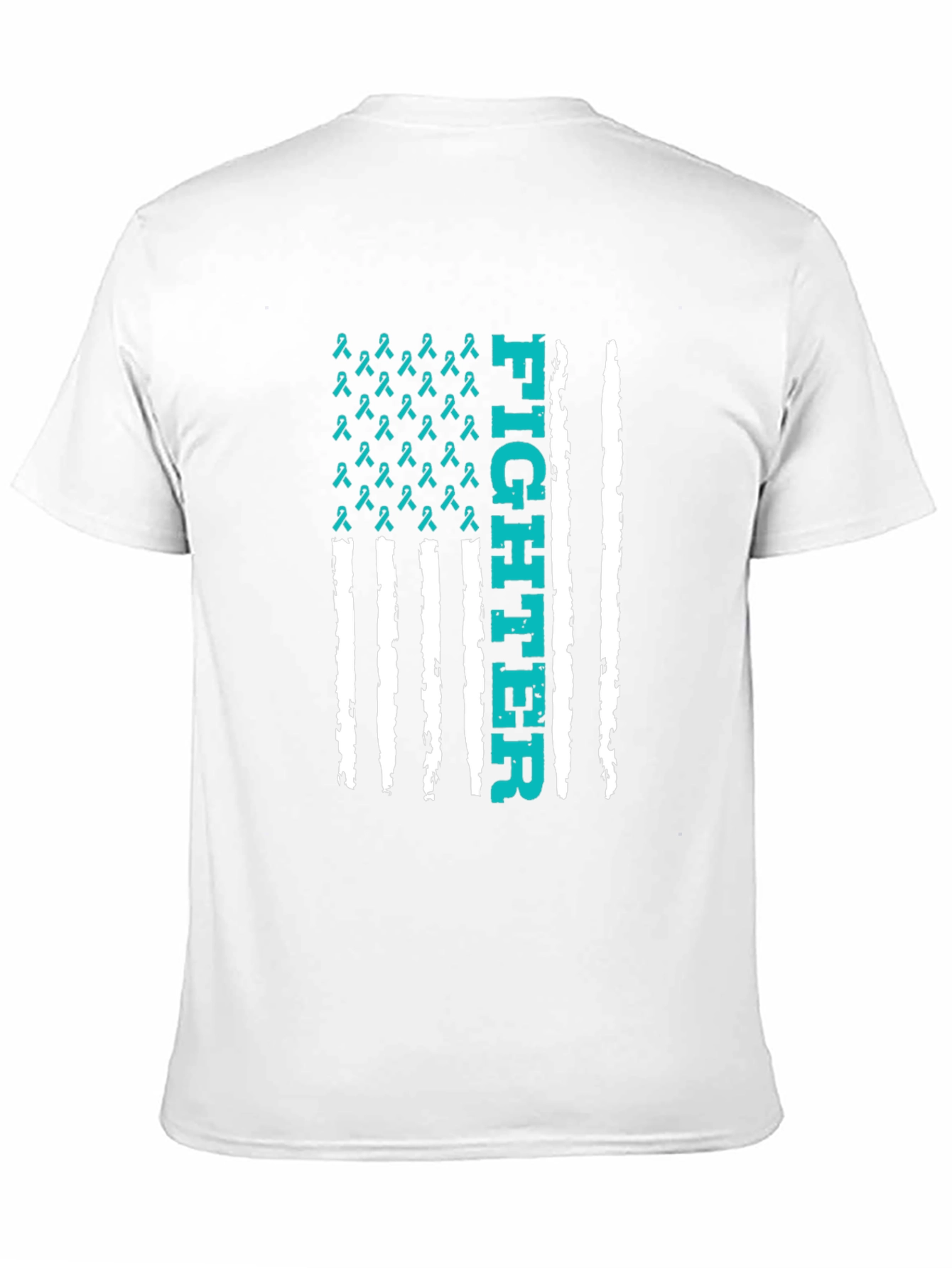 Fighter Ribbon Graphic Tee - Teal Awareness Shirt