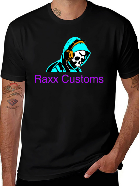 Raxx Customs Skull & Headphones Graphic T-Shirt