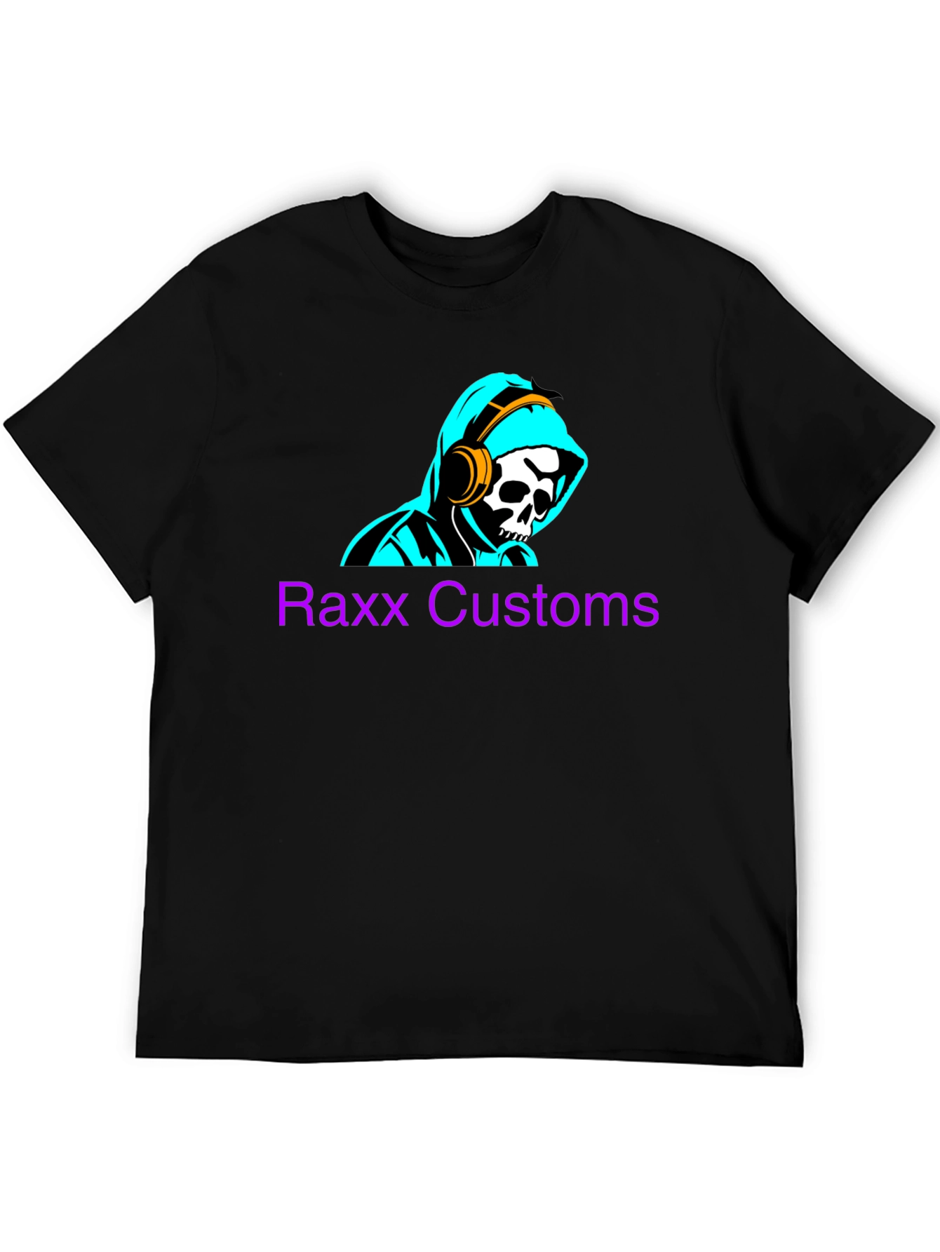 Raxx Customs Skull & Headphones Graphic T-Shirt