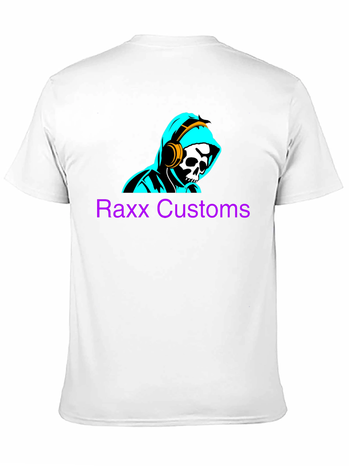 Raxx Customs Skull & Headphones Graphic T-Shirt