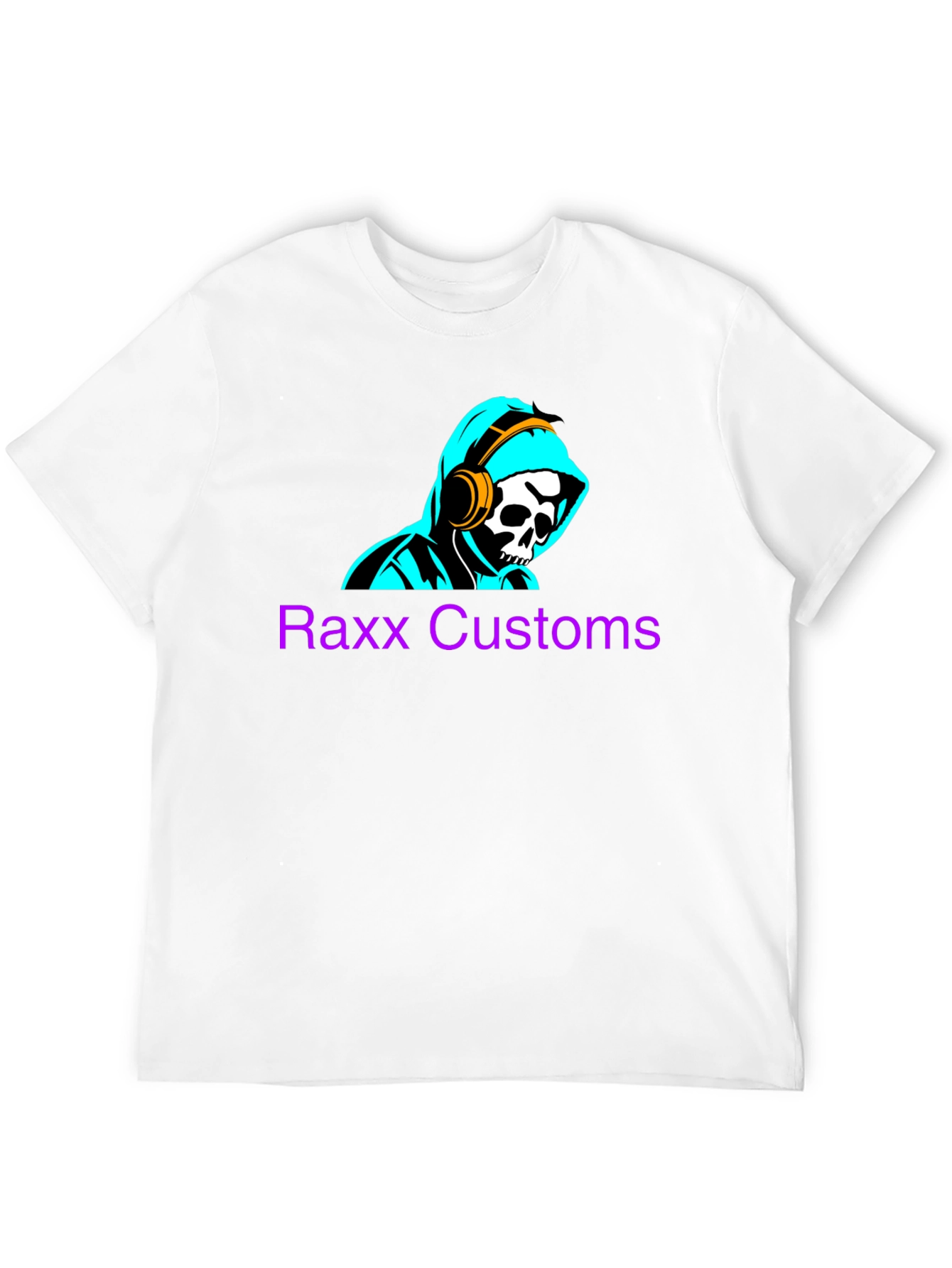 Raxx Customs Skull & Headphones Graphic T-Shirt