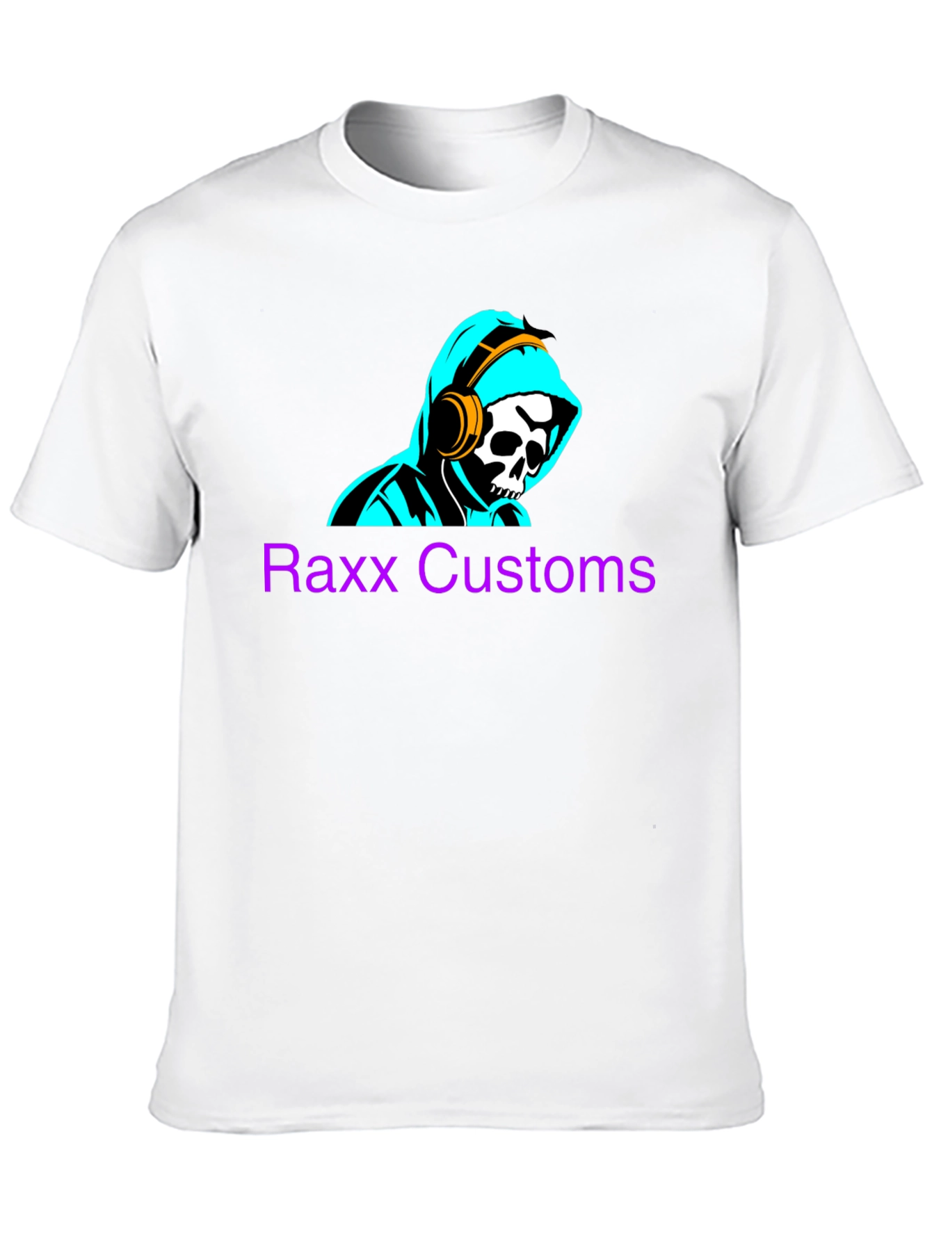 Raxx Customs Skull & Headphones Graphic T-Shirt