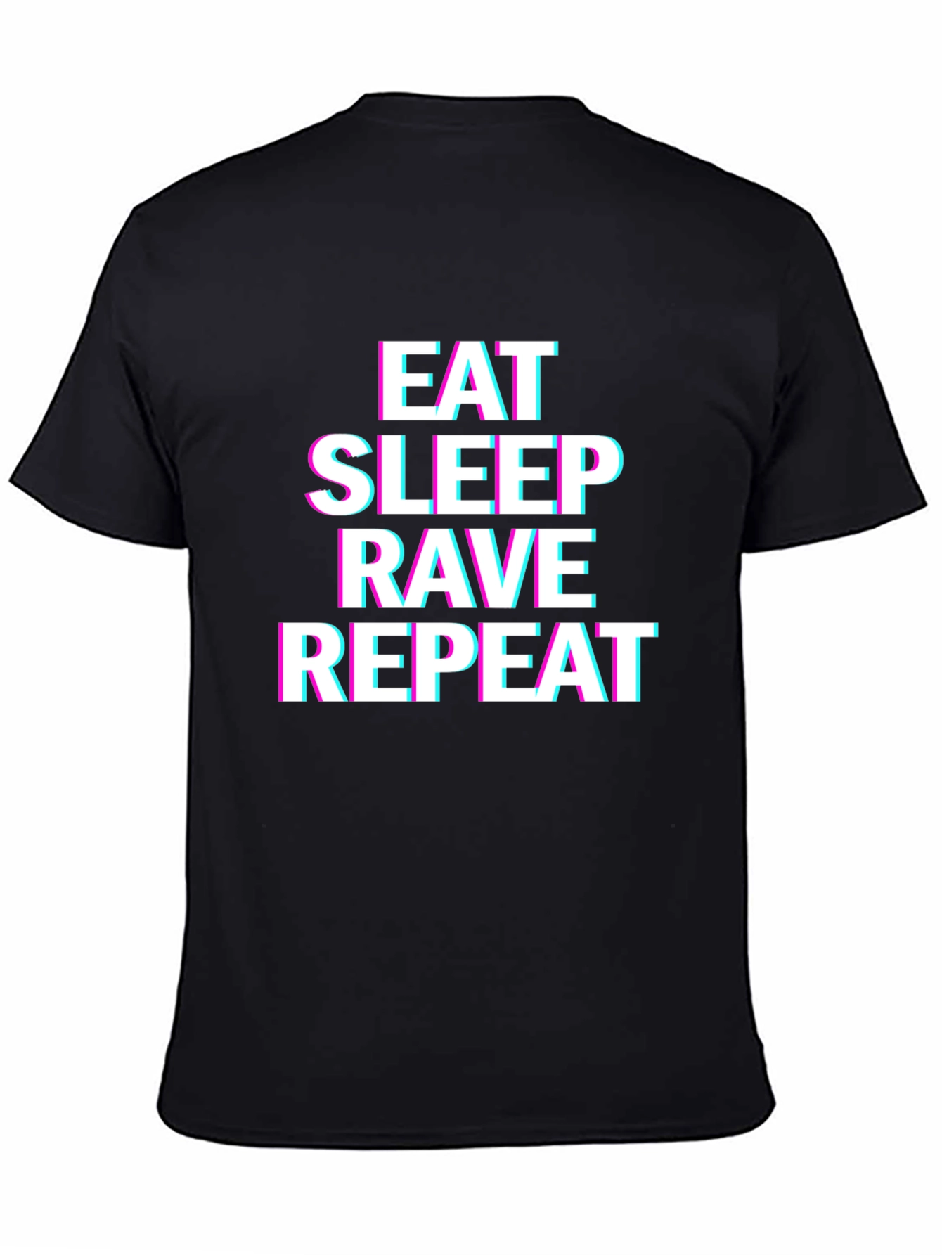 Eat Sleep Rave Repeat Black Graphic Tee