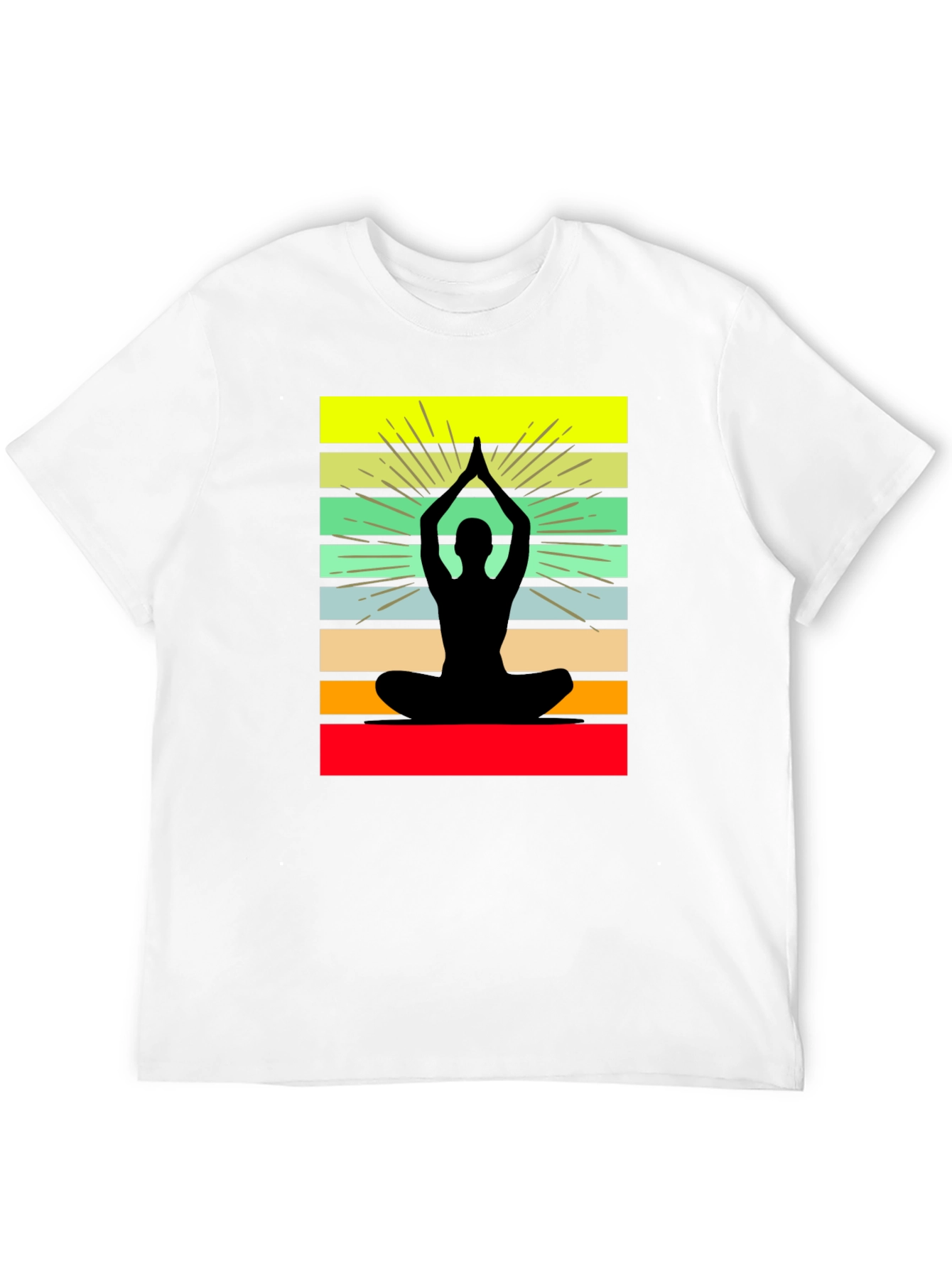 Yoga Silhouette Striped Graphic Tee