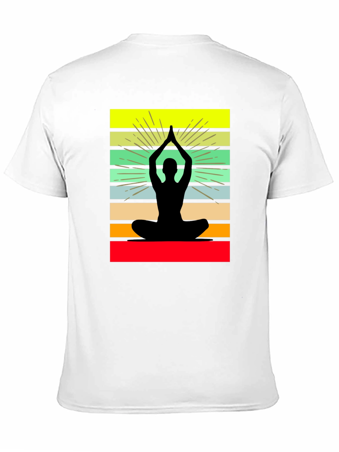 Yoga Silhouette Striped Graphic Tee