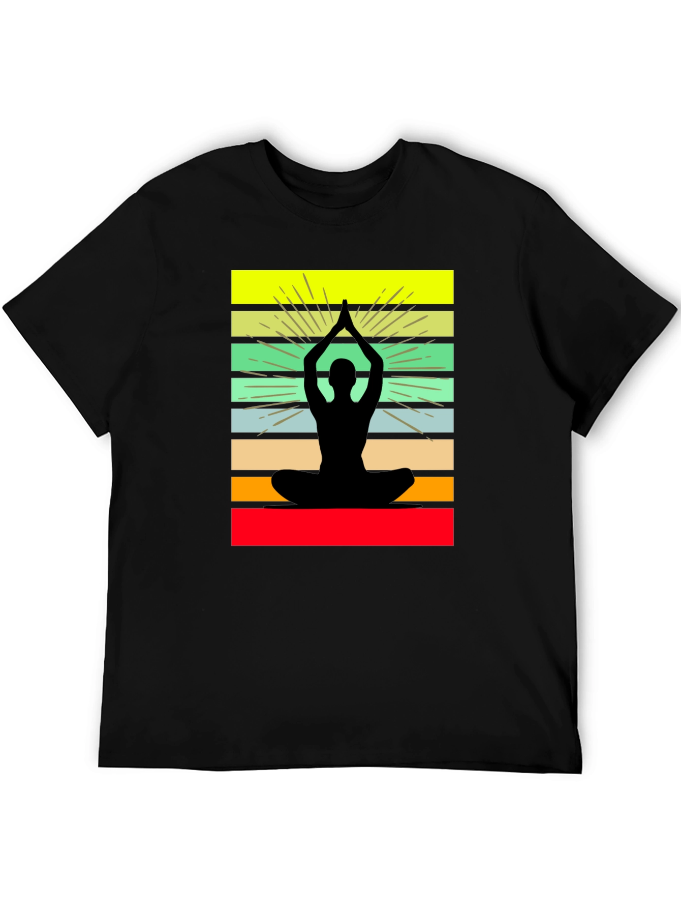 Yoga Silhouette Striped Graphic Tee