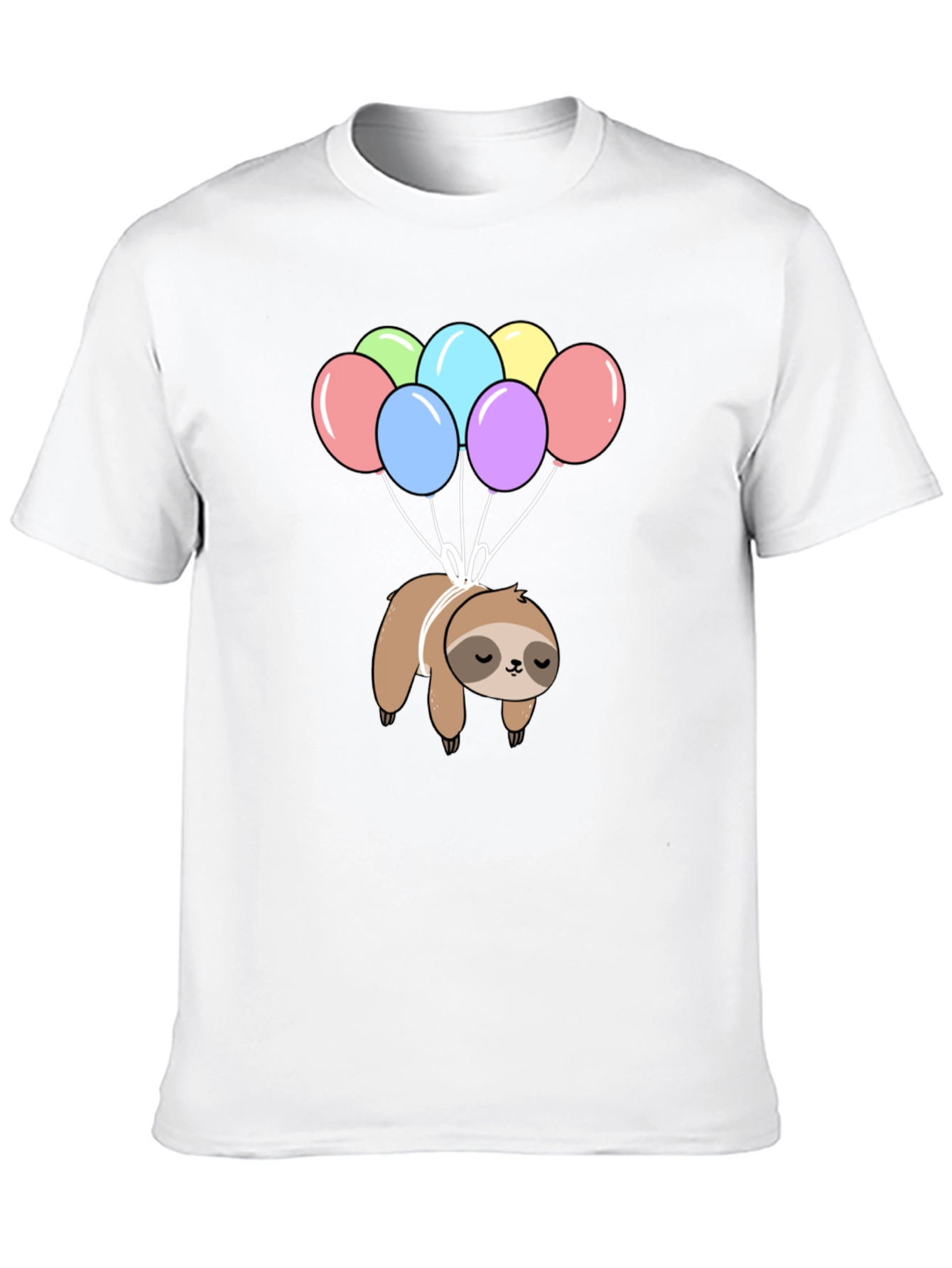 Sloth Balloon Graphic T-Shirt - Fun Animal Tee