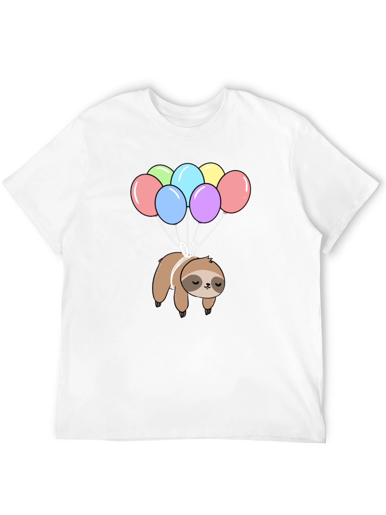Sloth Balloon Graphic T-Shirt - Fun Animal Tee