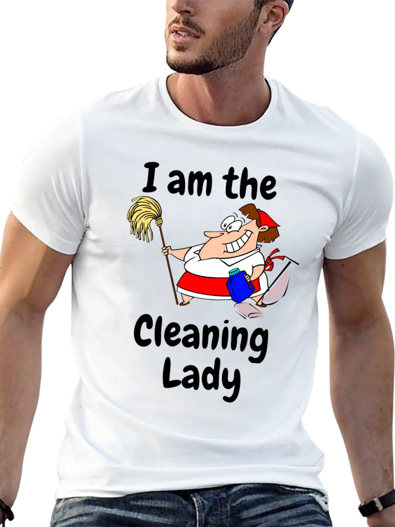I am the Cleaning Lady Graphic Tee - Black
