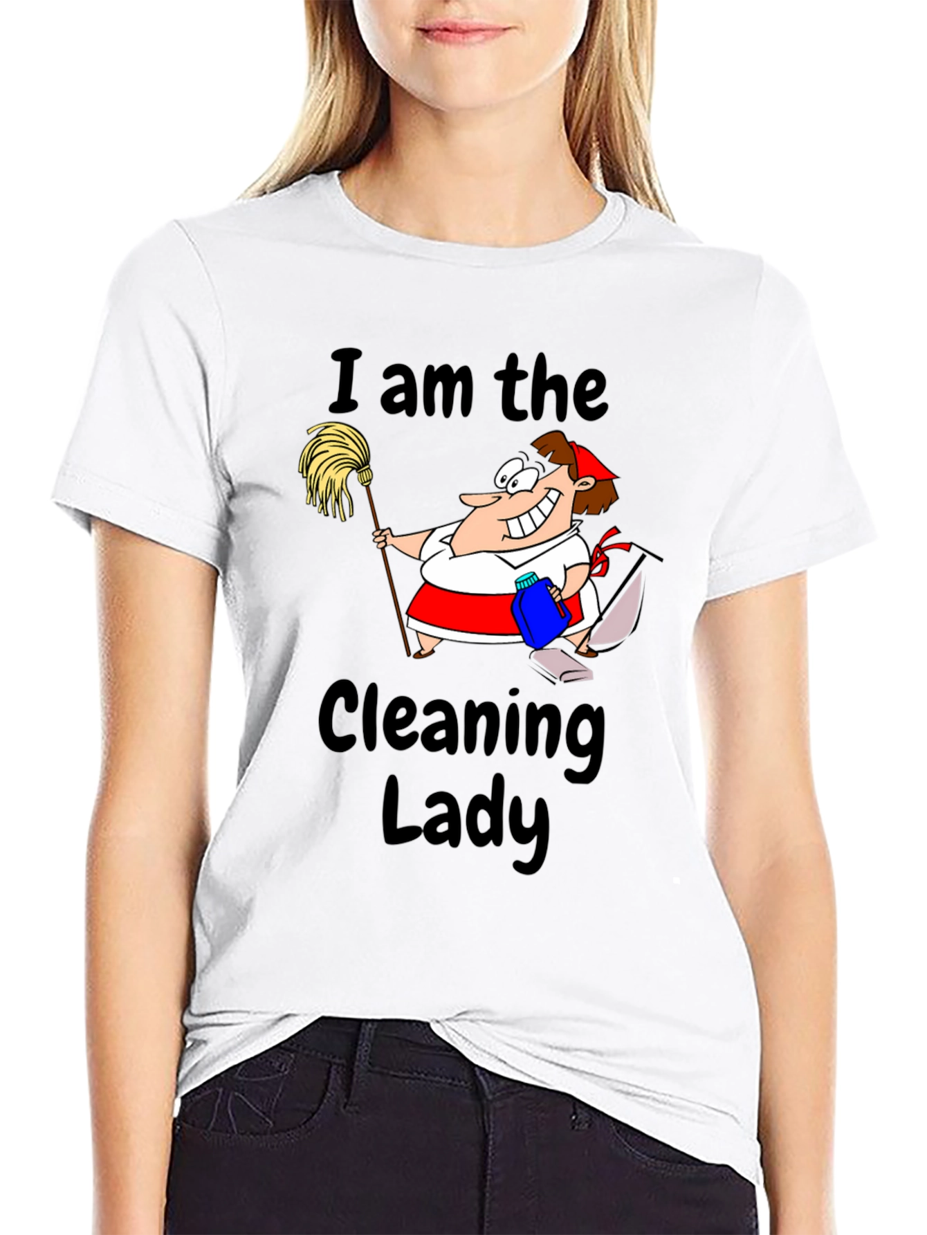 I am the Cleaning Lady Graphic Tee - Black