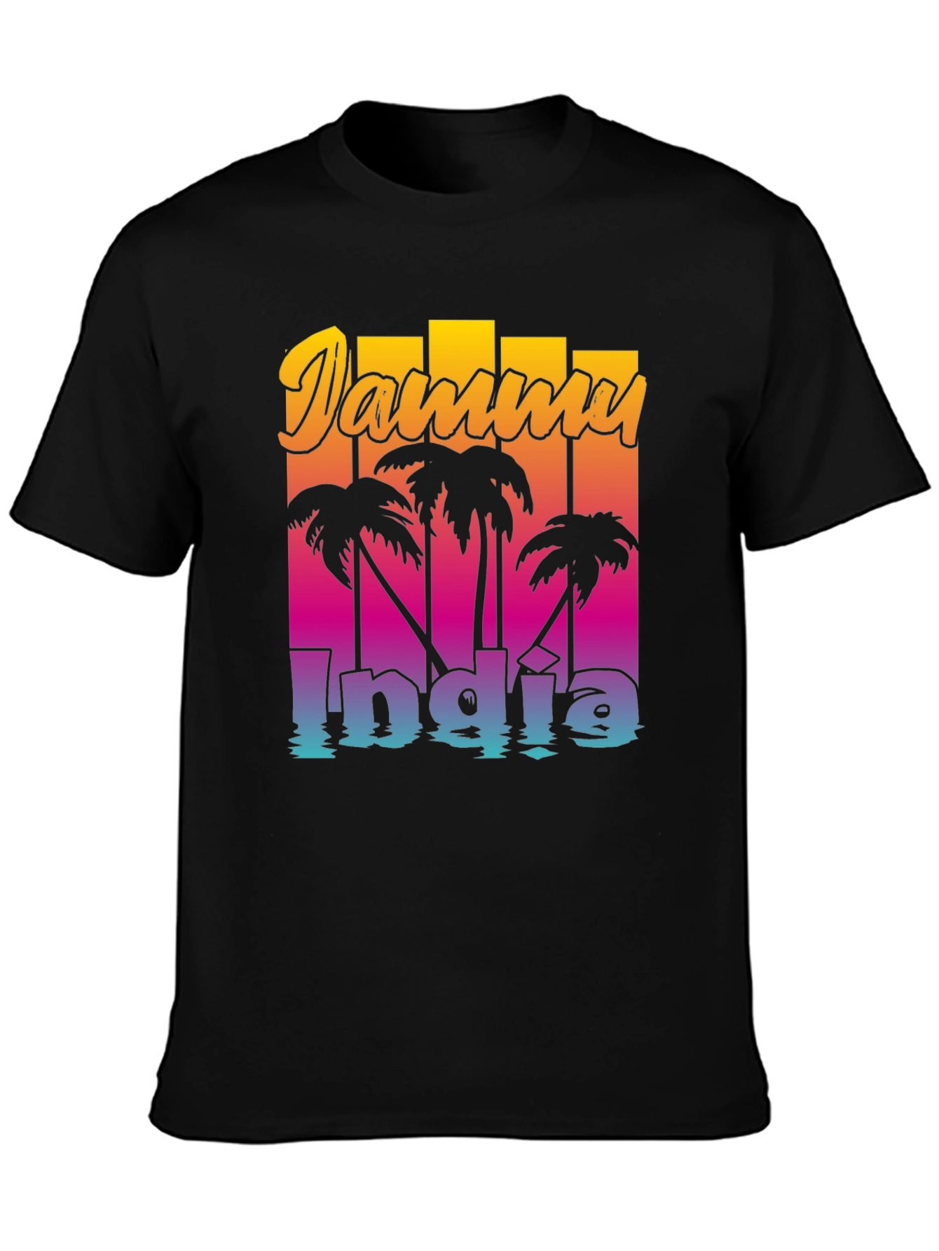Jammu India Palm Tee - Retro Style