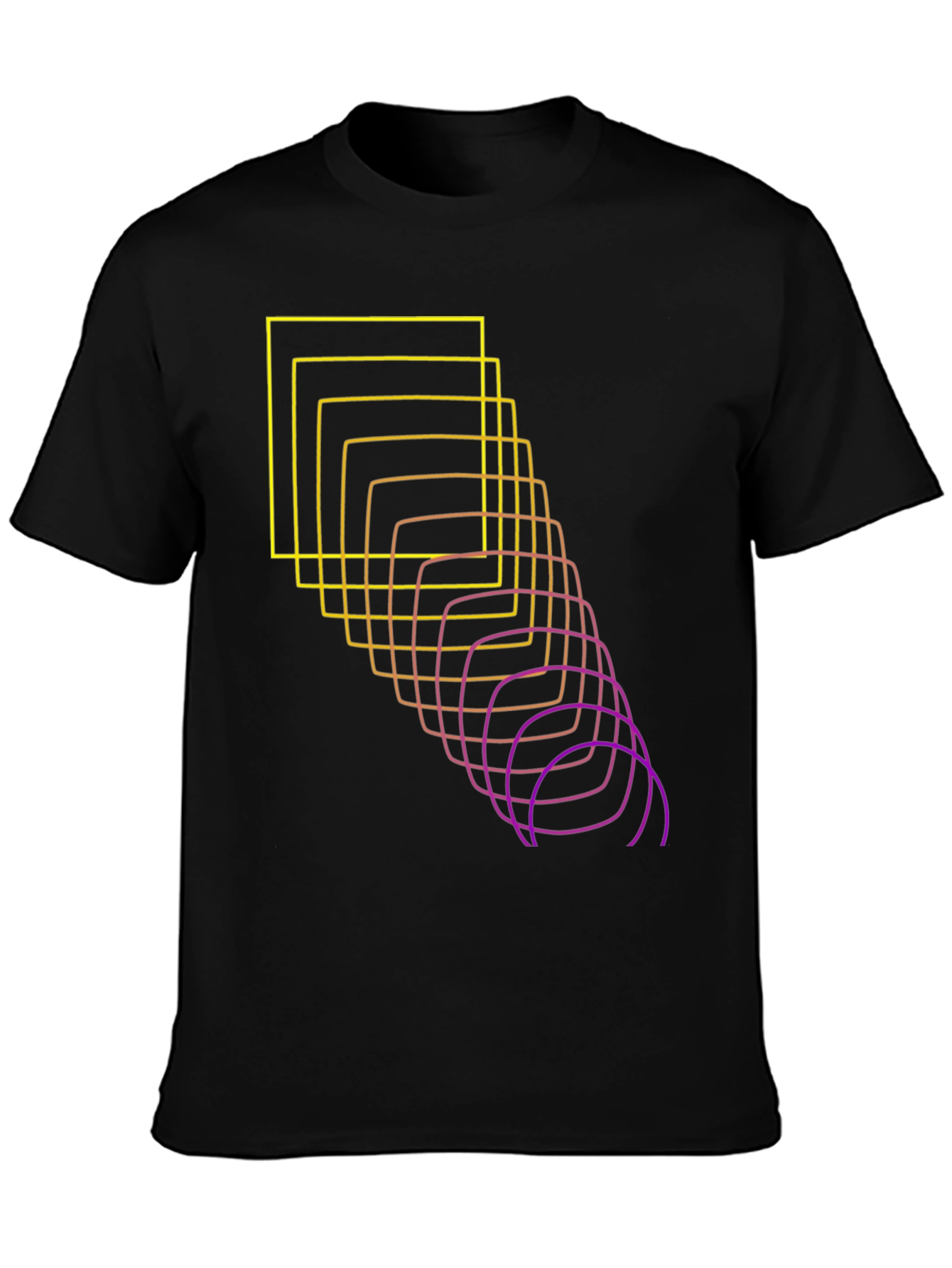 Abstract Squares Graphic Tee - Black
