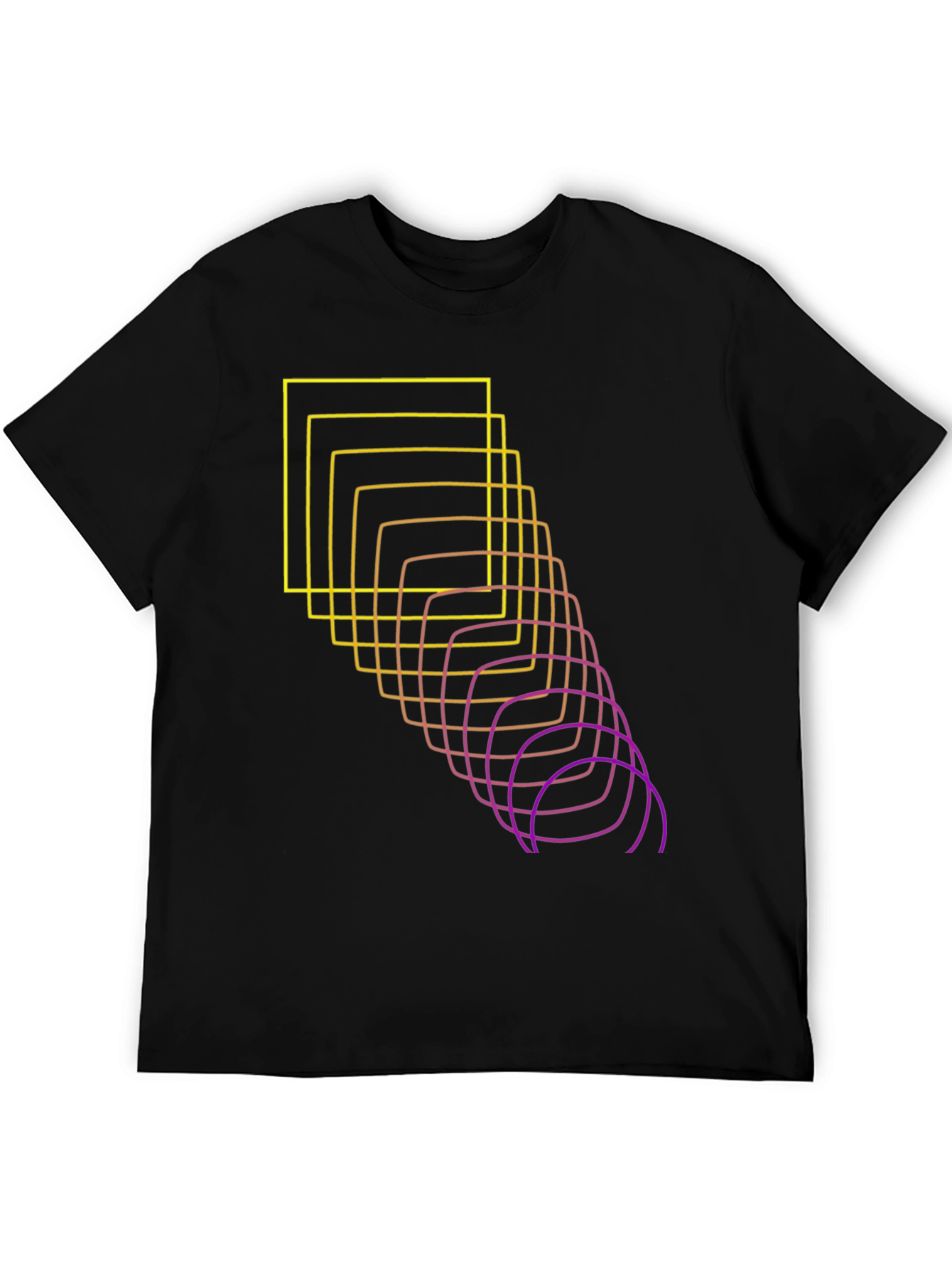 Abstract Squares Graphic Tee - Black