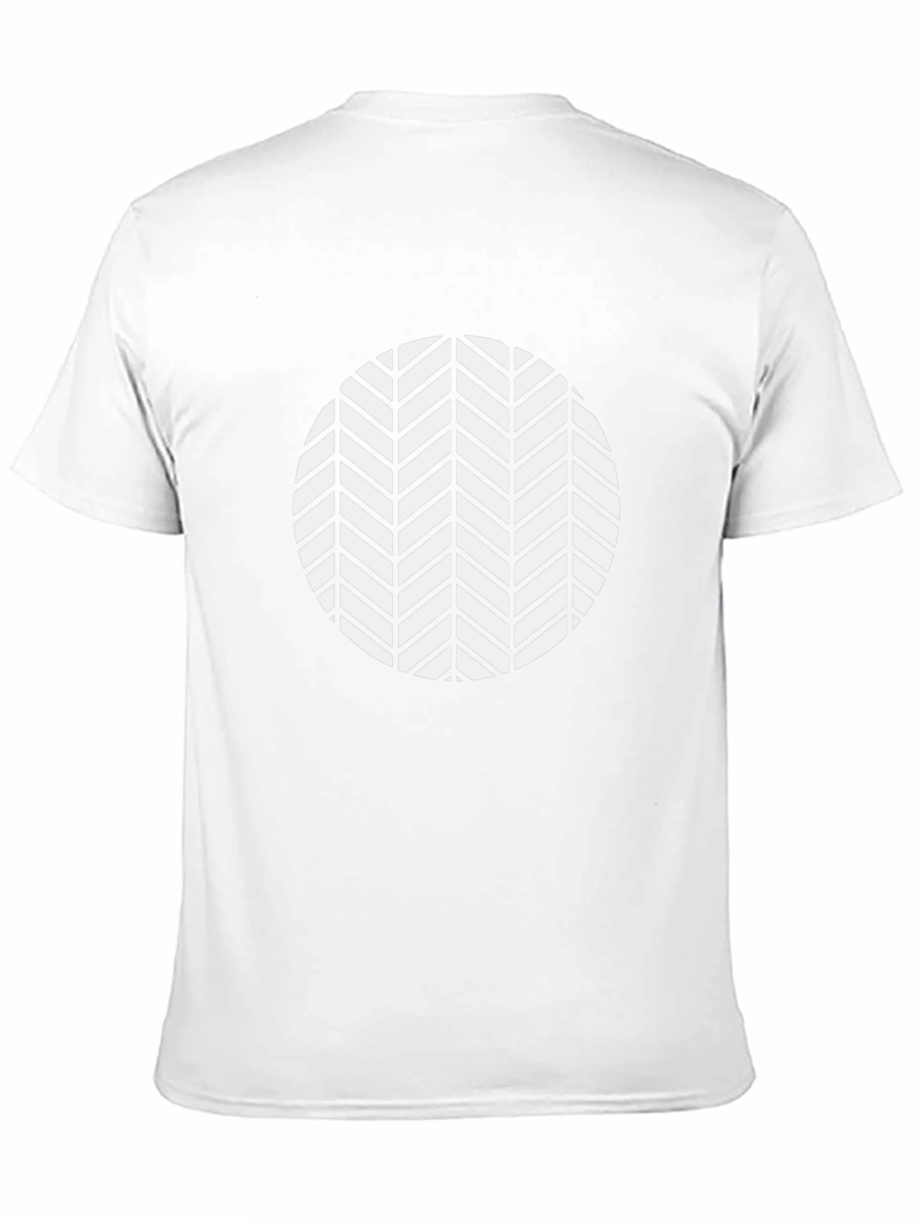 Black Tee with Geometric Chevron Circle