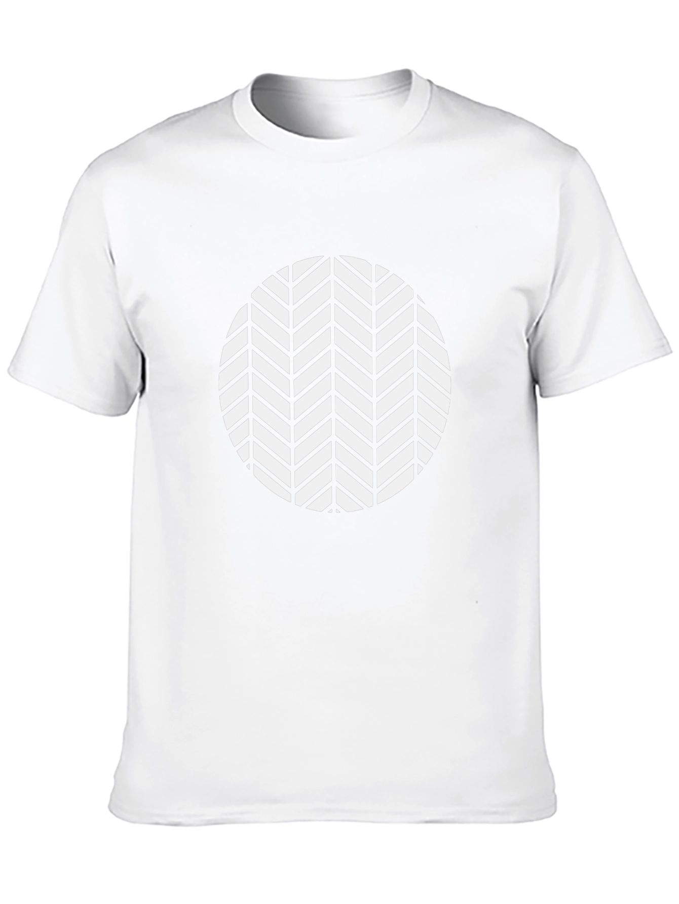 Black Tee with Geometric Chevron Circle