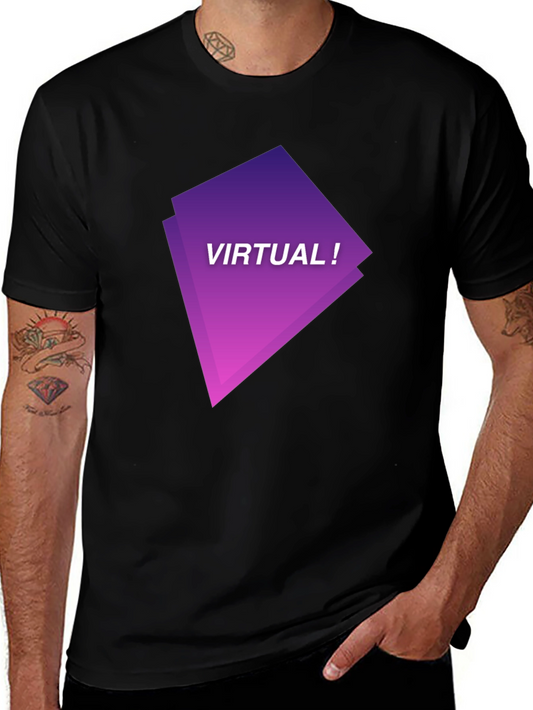 Virtual Graphic Tee - Black Modern Design