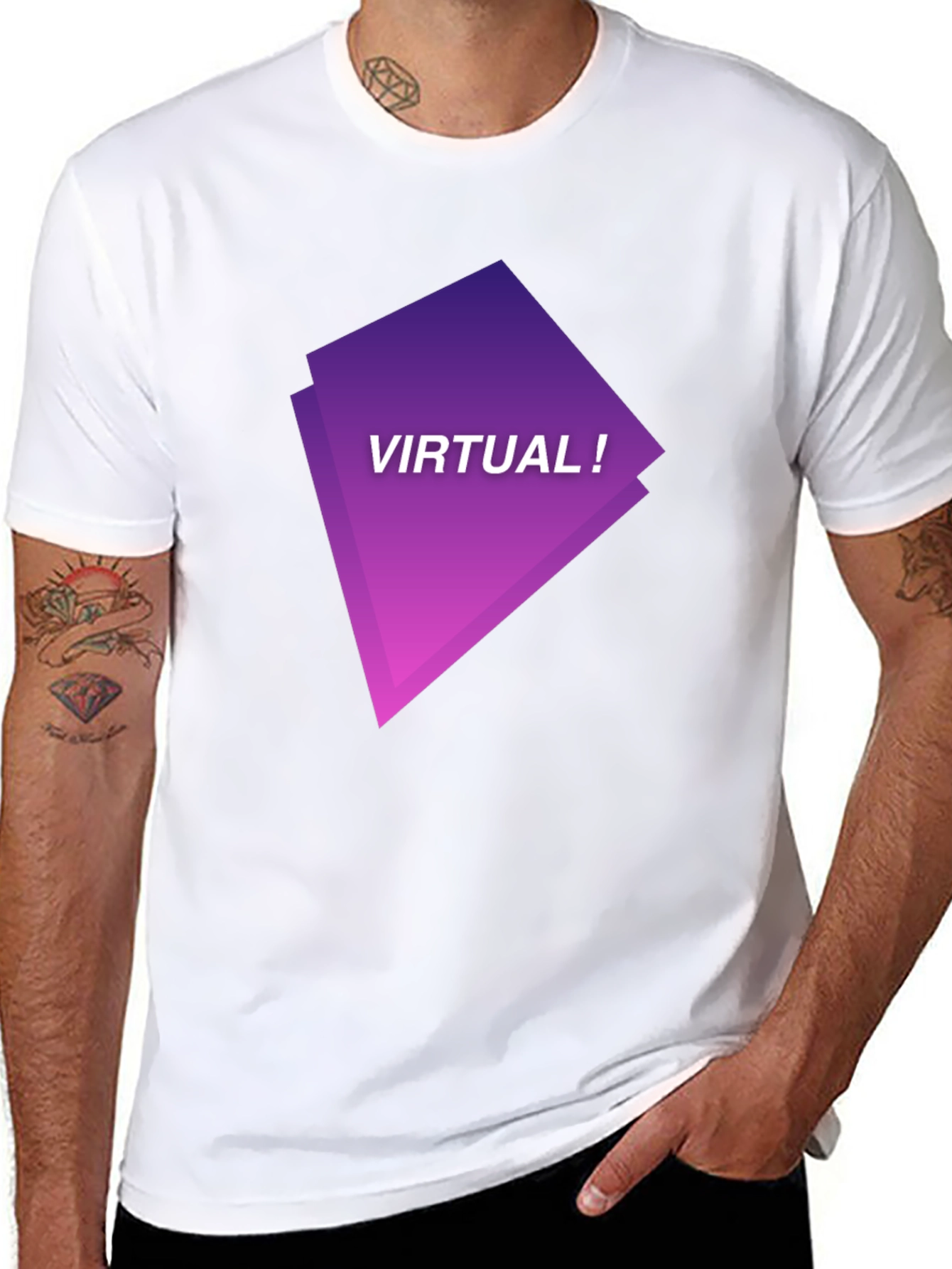 Virtual Graphic Tee - Black Modern Design
