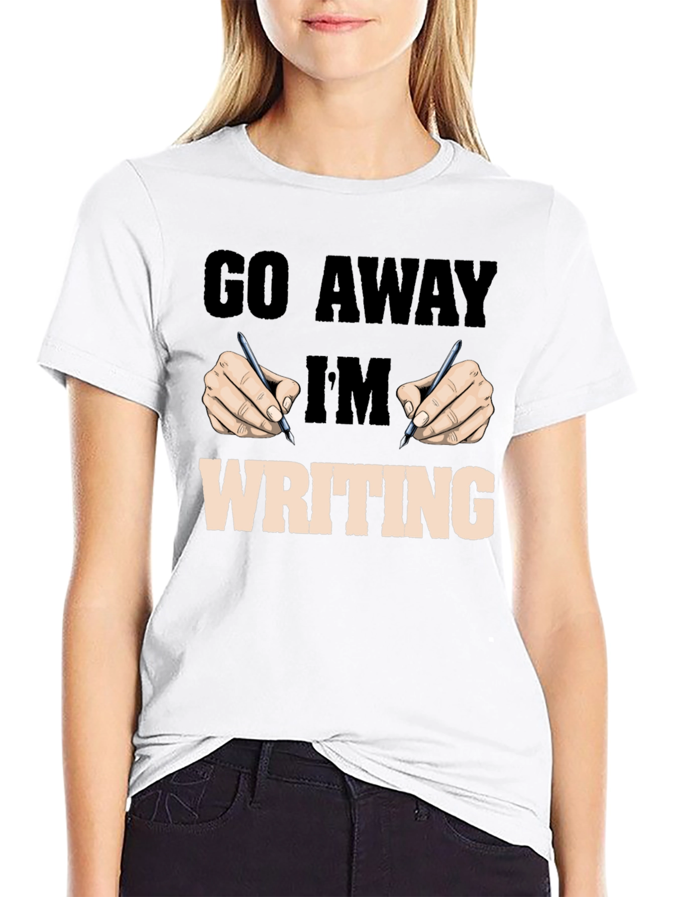 Go Away Im Writing Graphic Tee