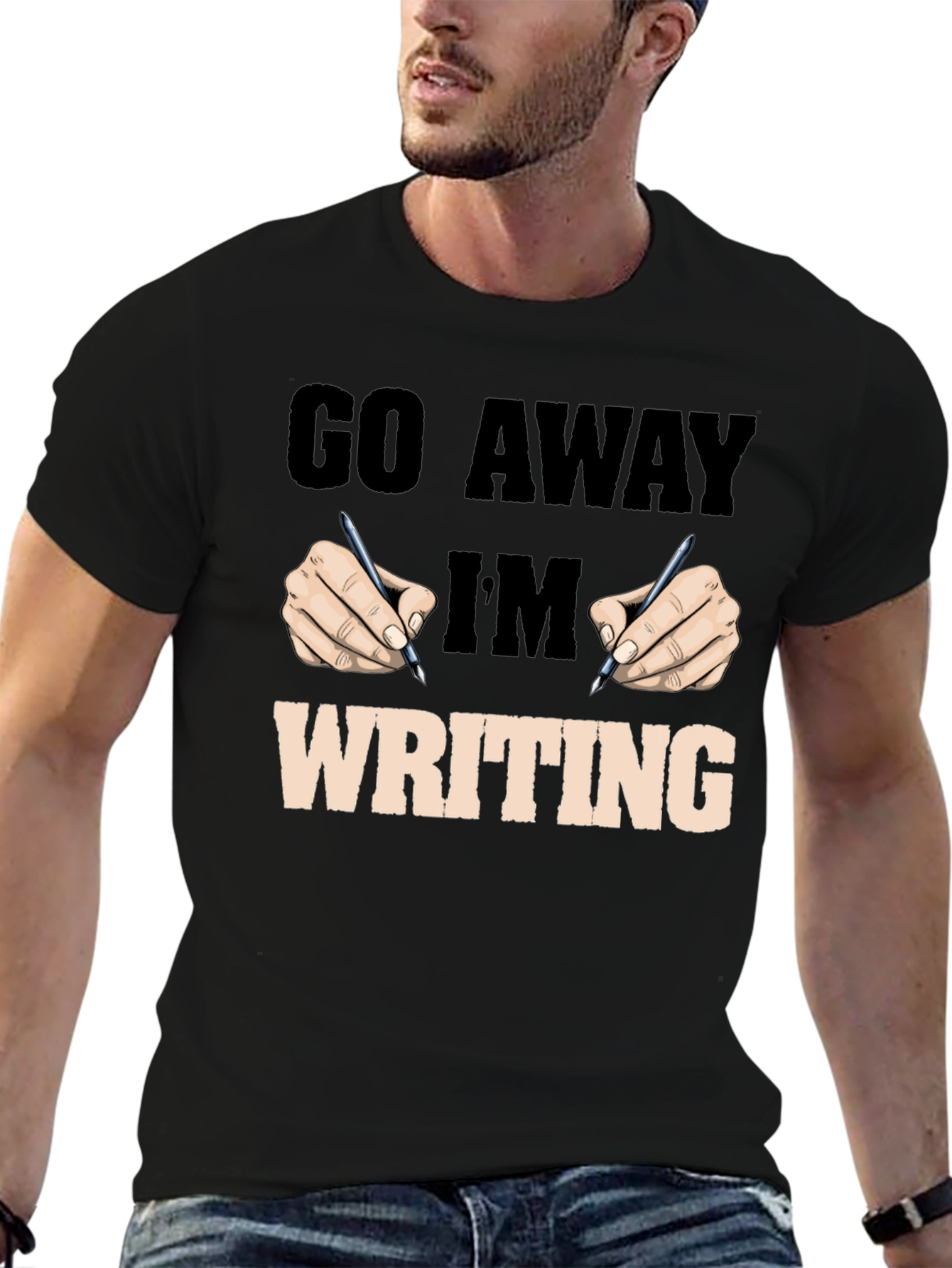 Go Away Im Writing Graphic Tee