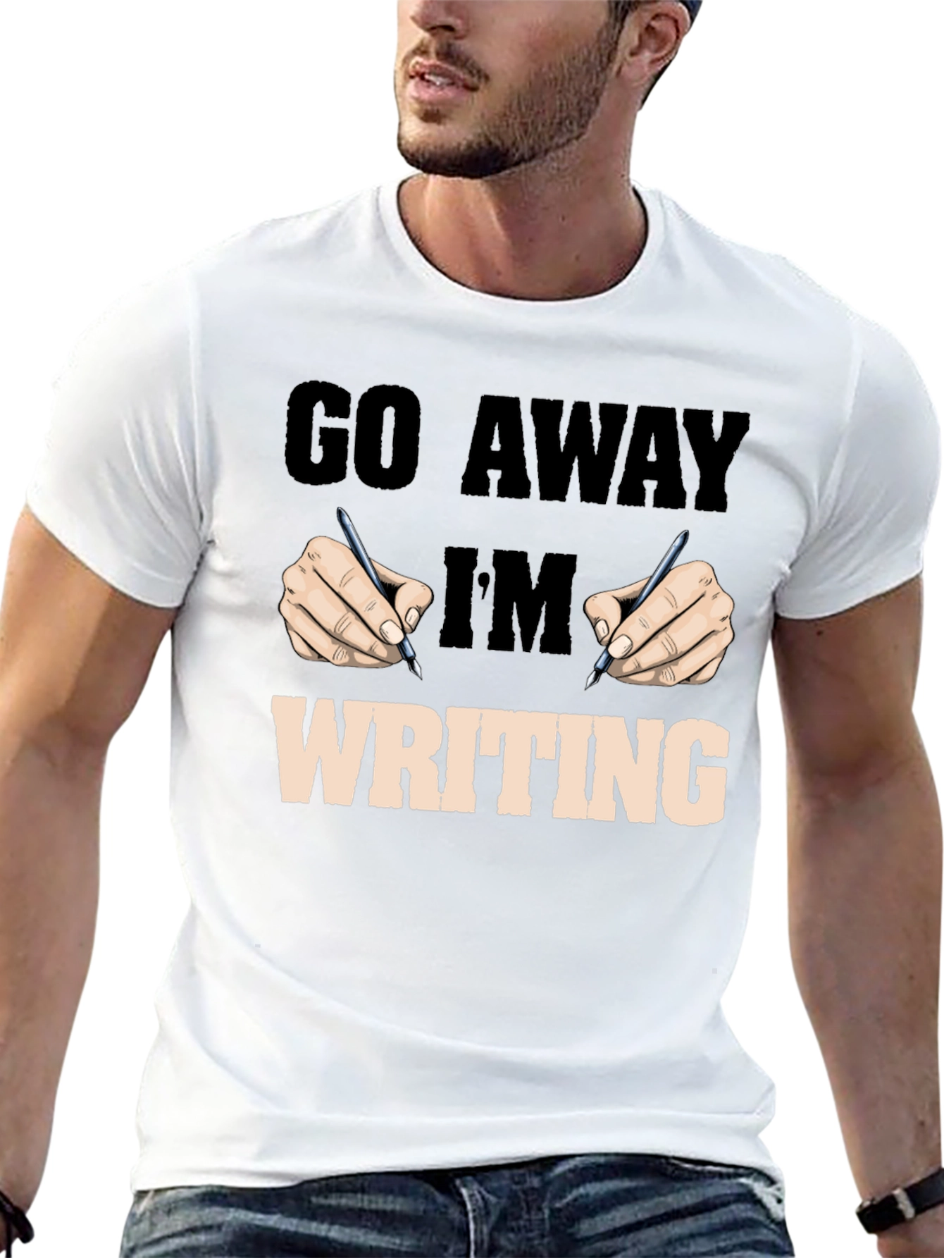 Go Away Im Writing Graphic Tee