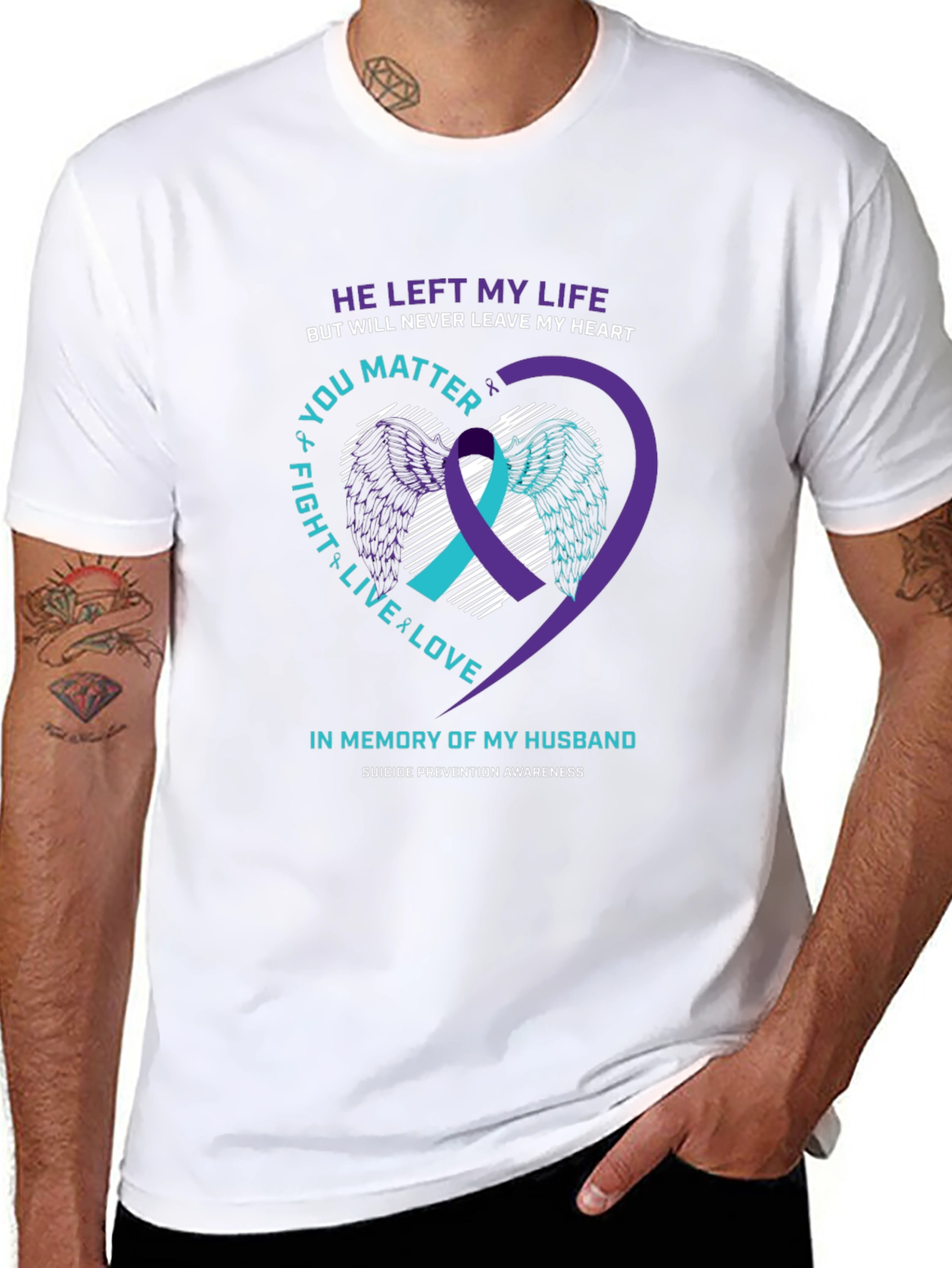 In Memory Husband Suicide Awareness T-Shirt