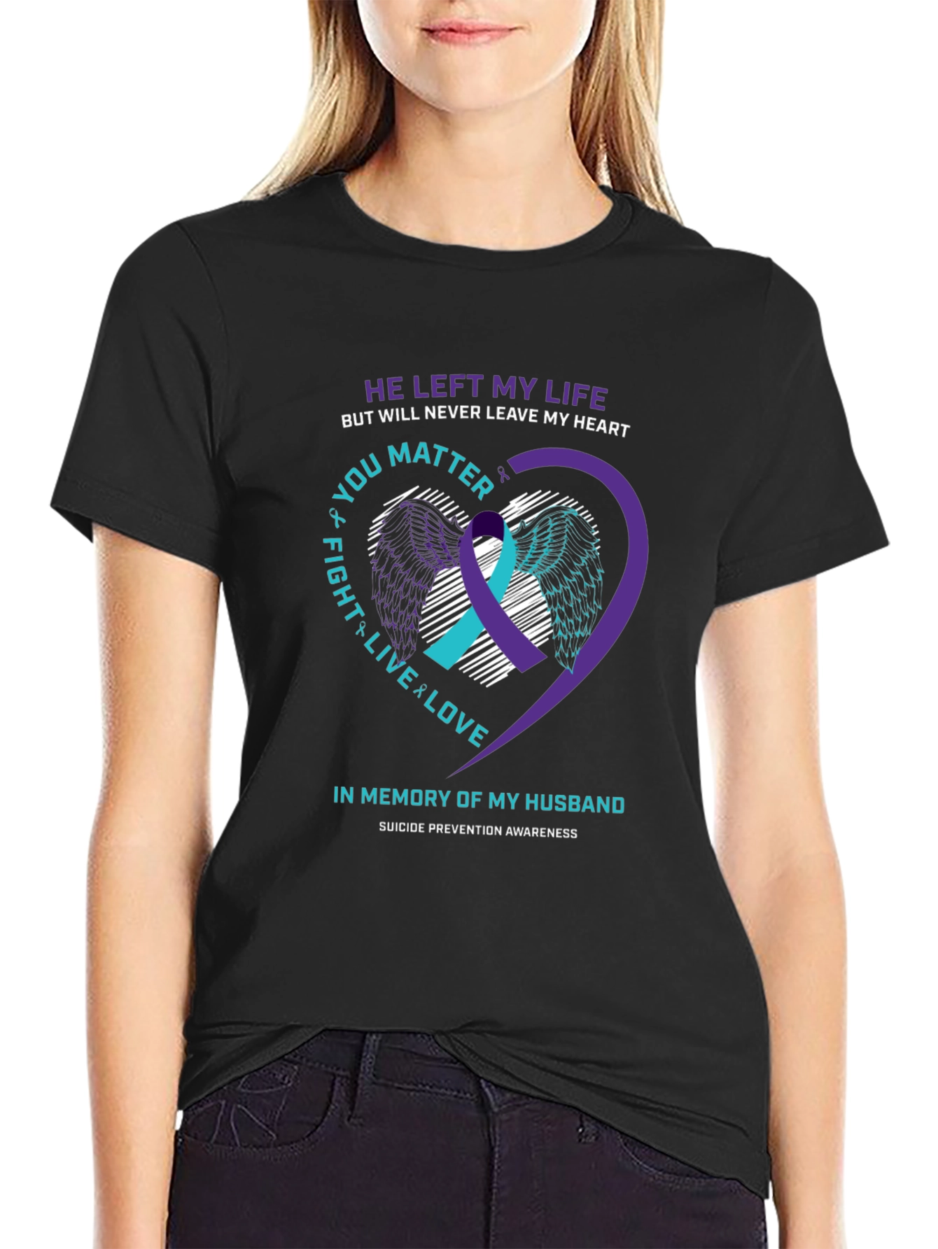 In Memory Husband Suicide Awareness T-Shirt