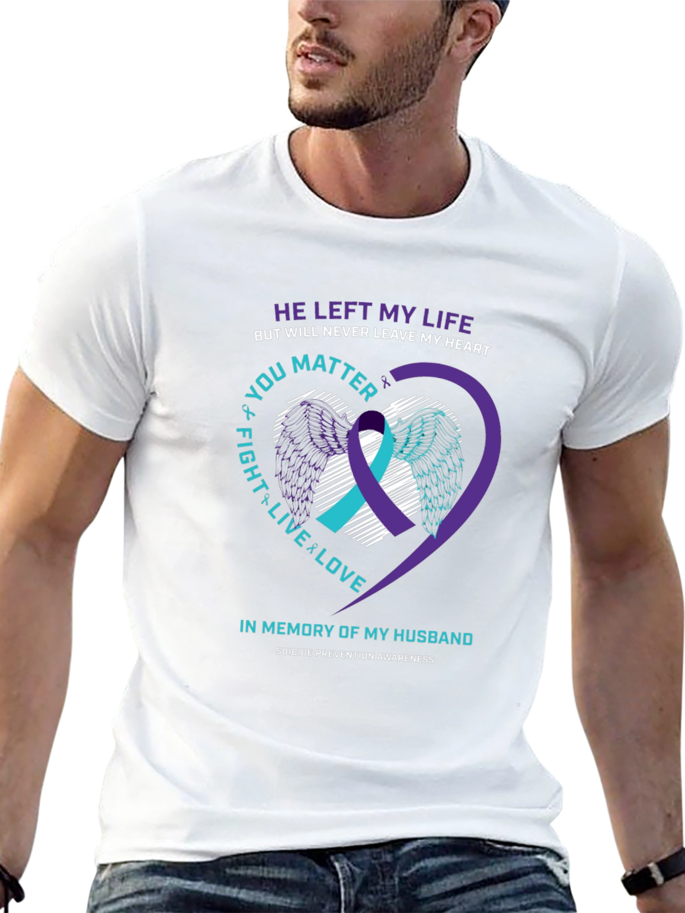 In Memory Husband Suicide Awareness T-Shirt