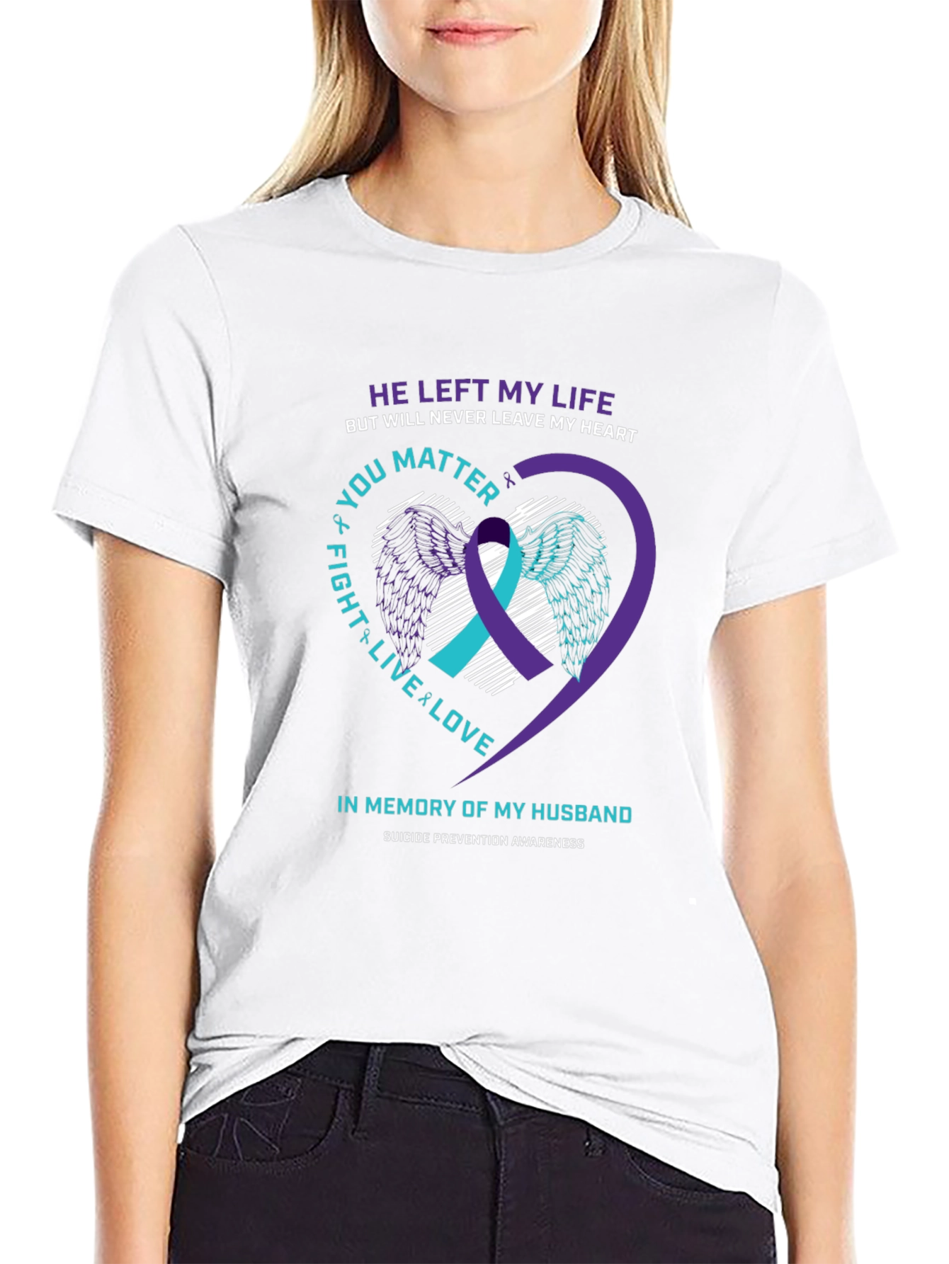 In Memory Husband Suicide Awareness T-Shirt