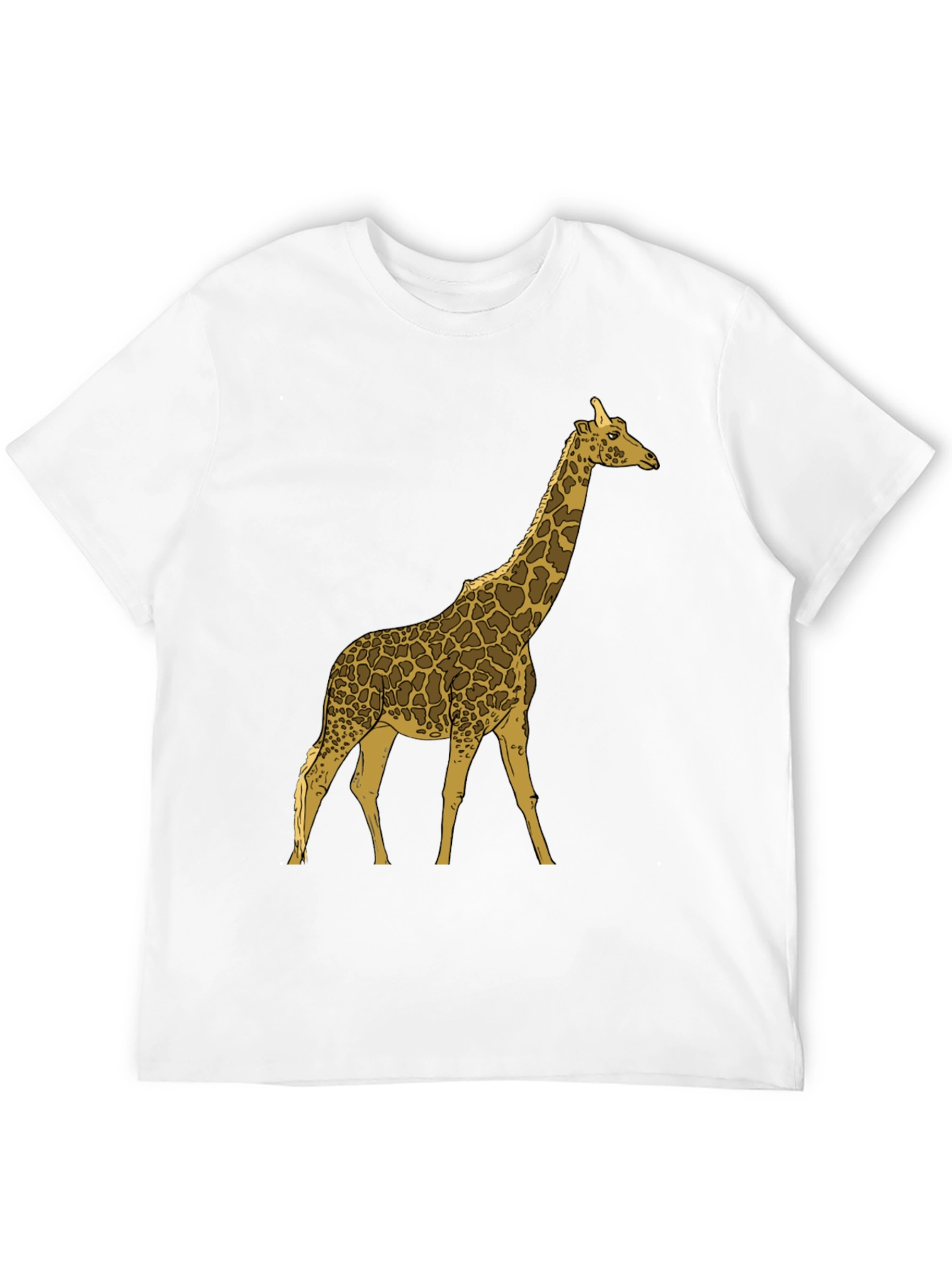 Giraffe Graphic Print Black Crew Neck T-Shirt