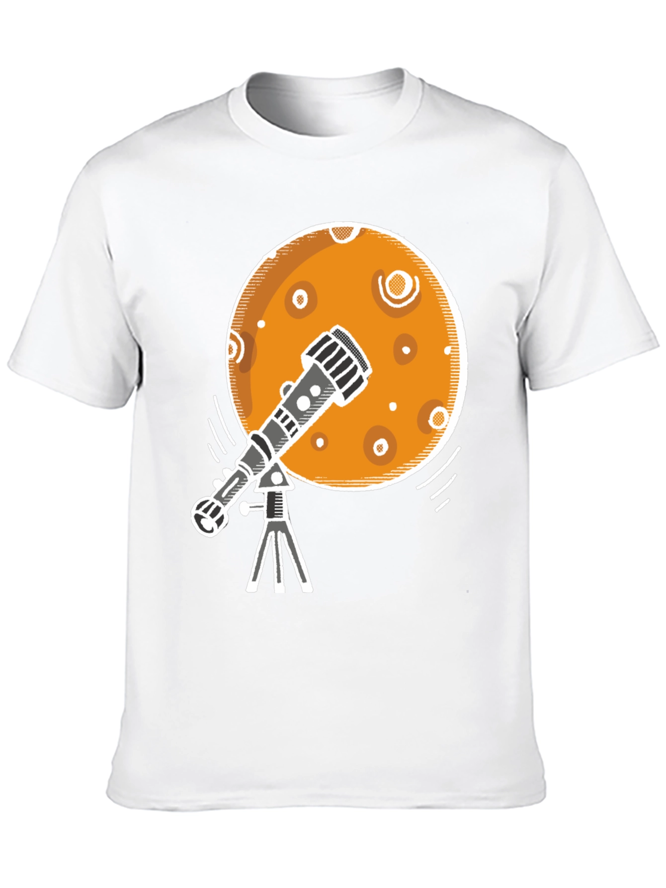 Telescope Moon Graphic Tee - Space Exploration T-Shirt