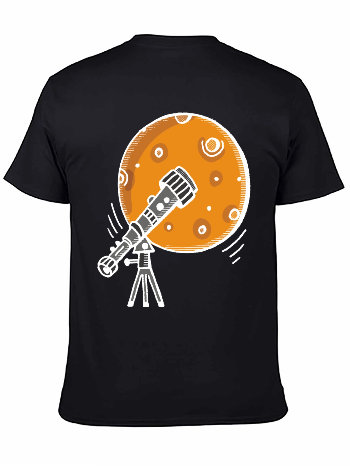 Telescope Moon Graphic Tee - Space Exploration T-Shirt