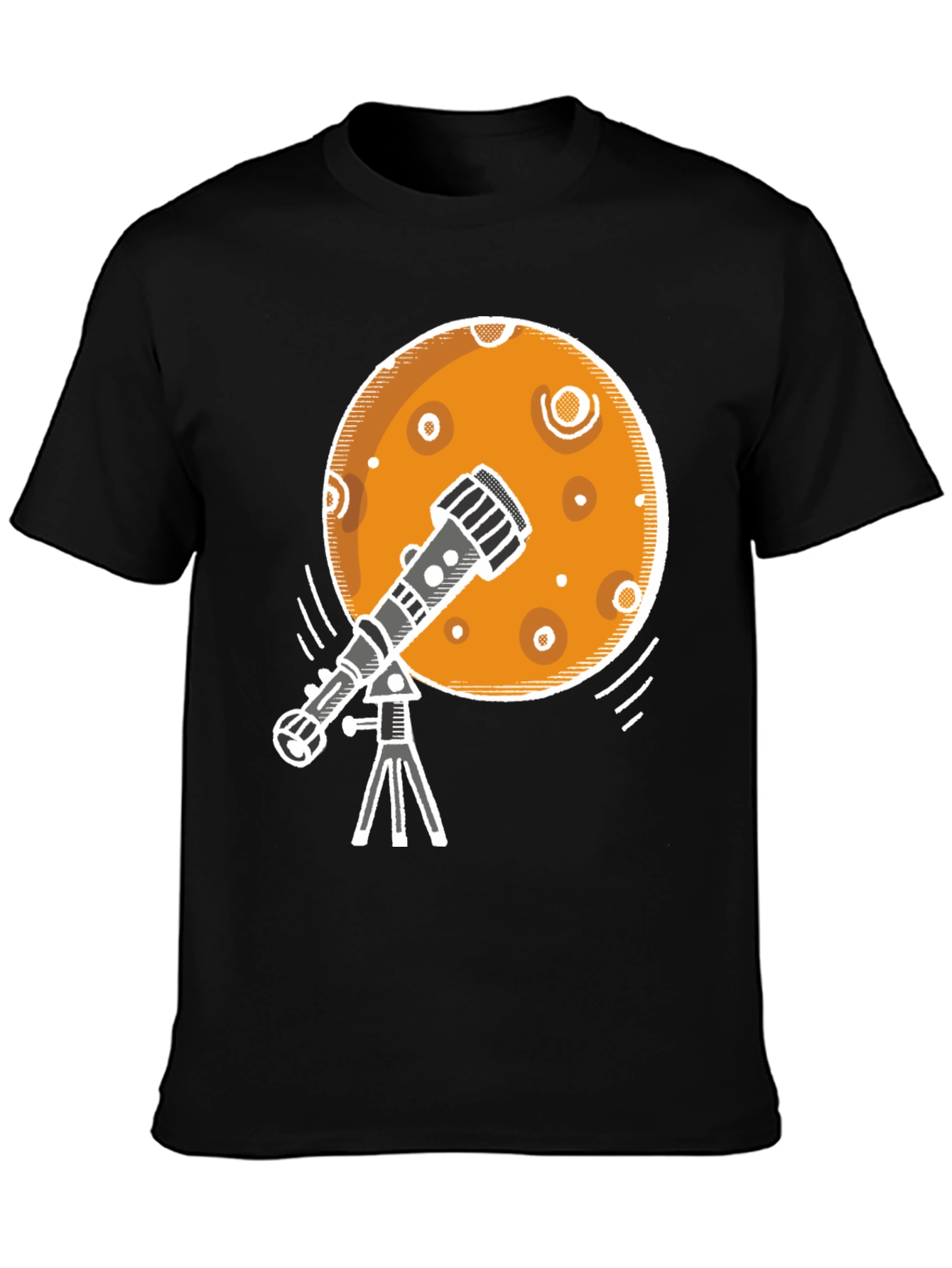 Telescope Moon Graphic Tee - Space Exploration T-Shirt