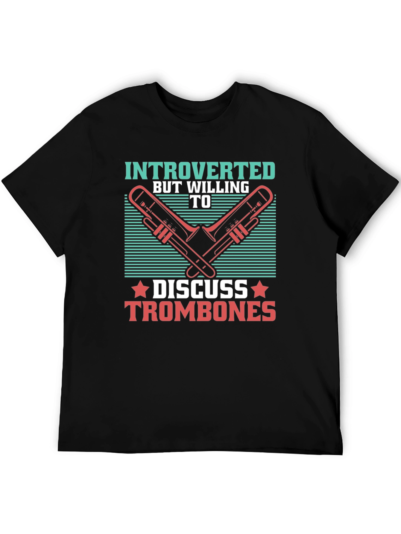 Introverted Trombone T-Shirt - Music Lover Tee