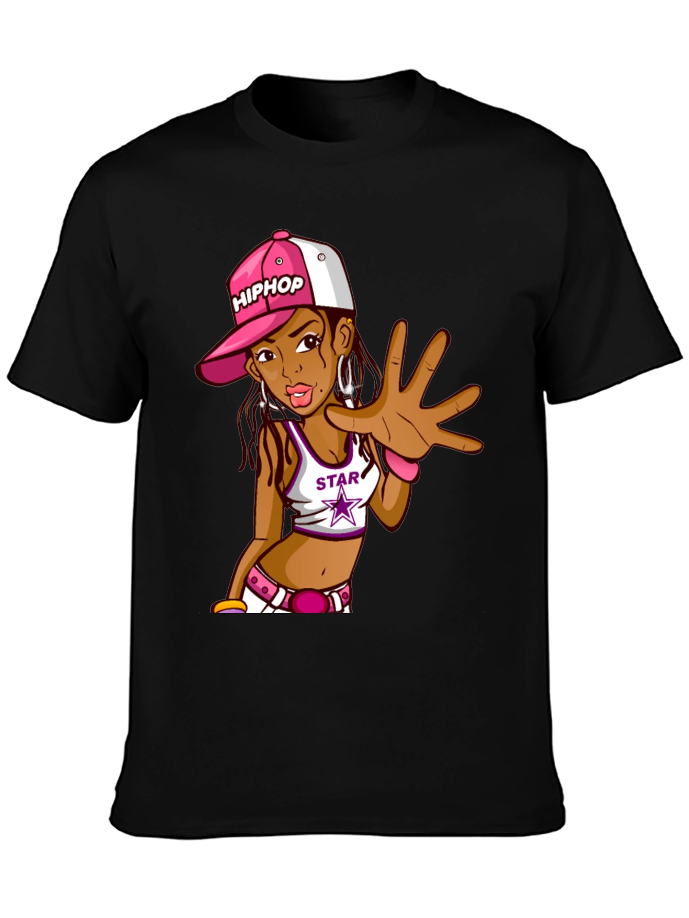 Hip Hop Girl Black Tee