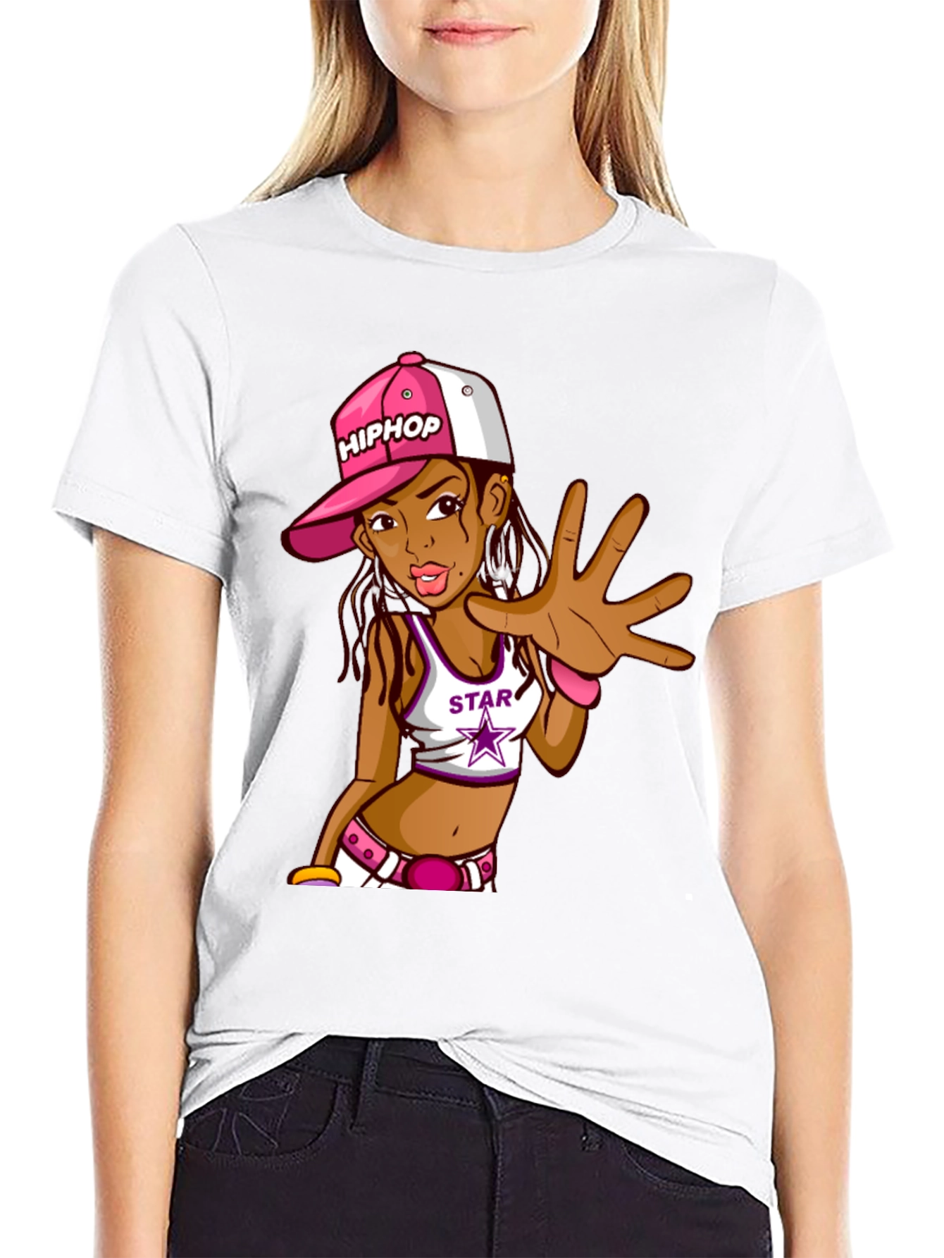 Hip Hop Girl Black Tee