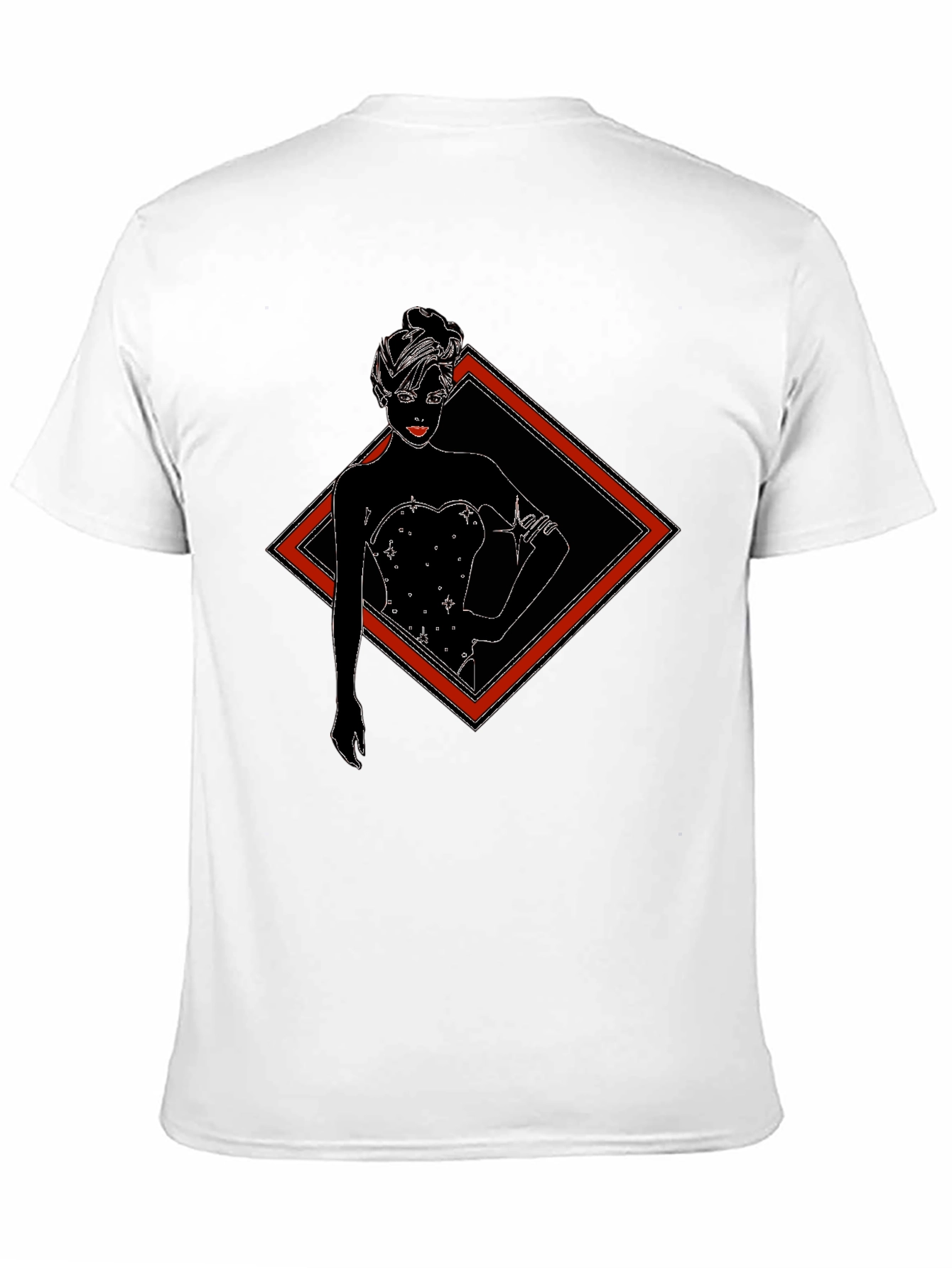 Black T-Shirt with Diamond Lady Graphic Tee